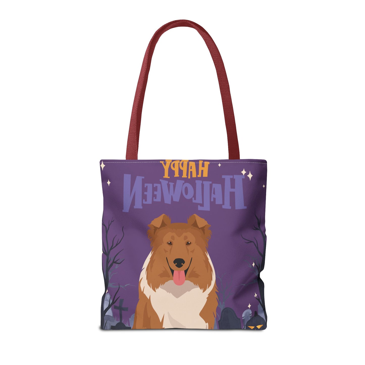 Collie Dog Happy Halloween Tote Bag 16x16