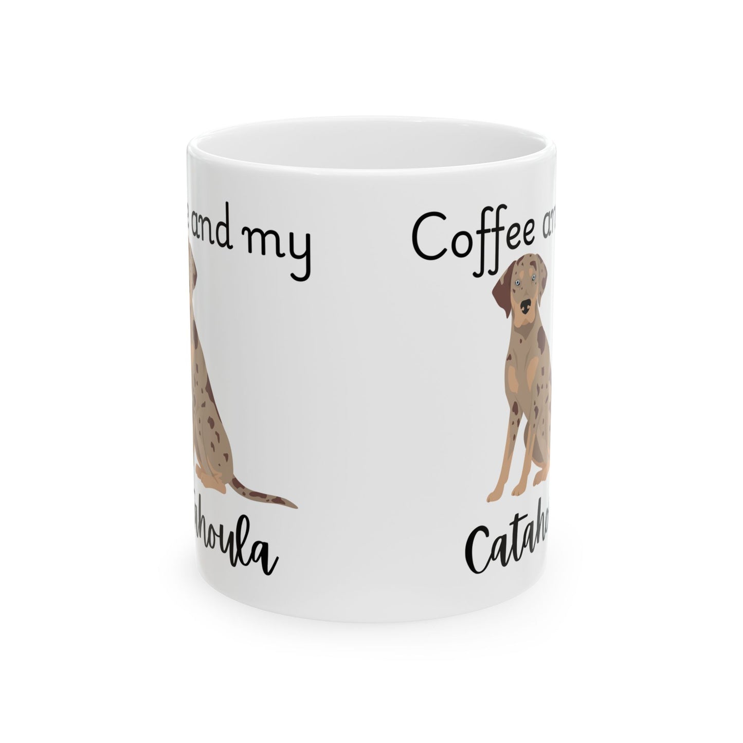 Coffee and My Catahoula Ceramic Mug | Dog Lover Gift, Pet Owner Cup, Cute Mug for Dog Moms, Funny Mug for Coffee Lovers