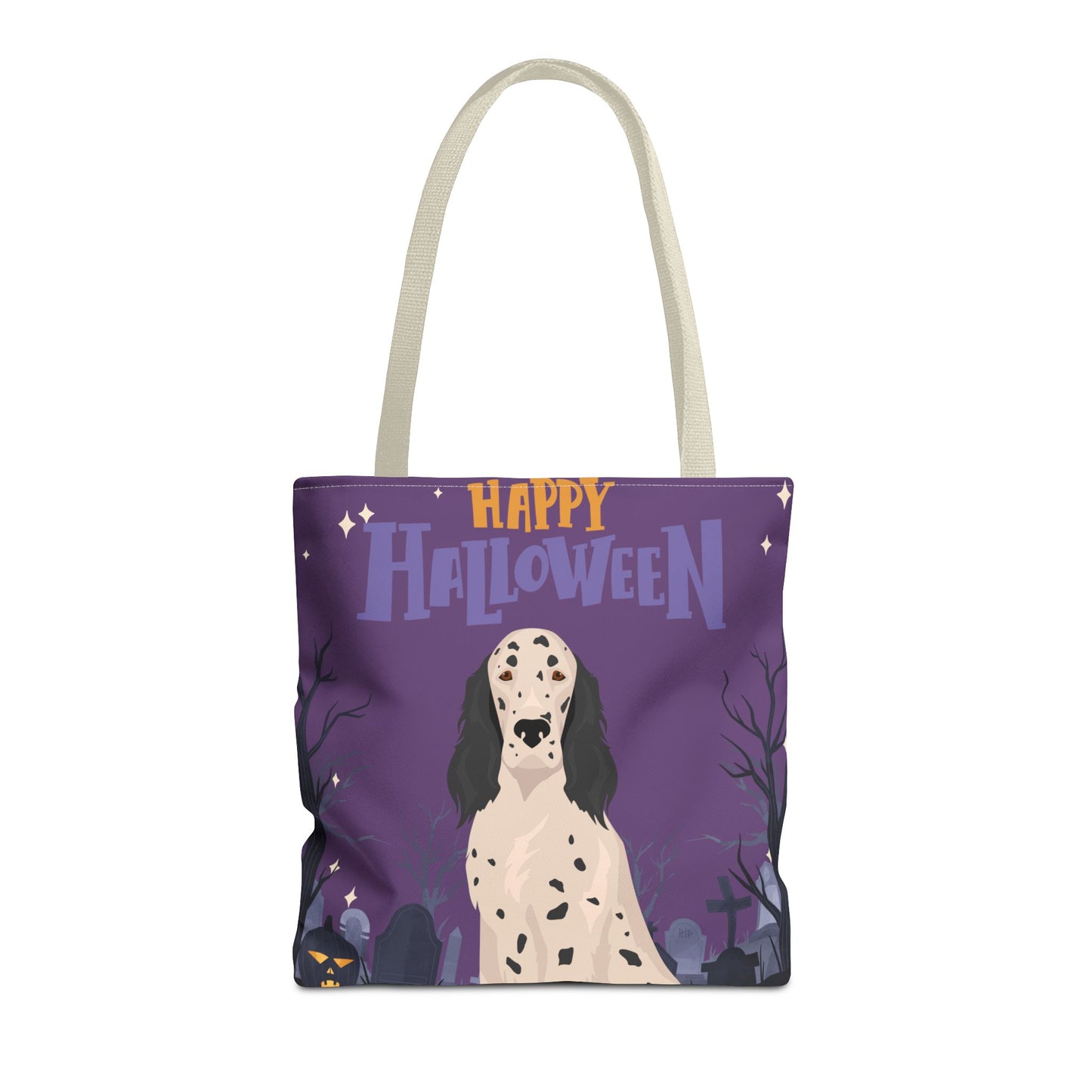 English Setter Dog Happy Halloween Tote Bag 16x16