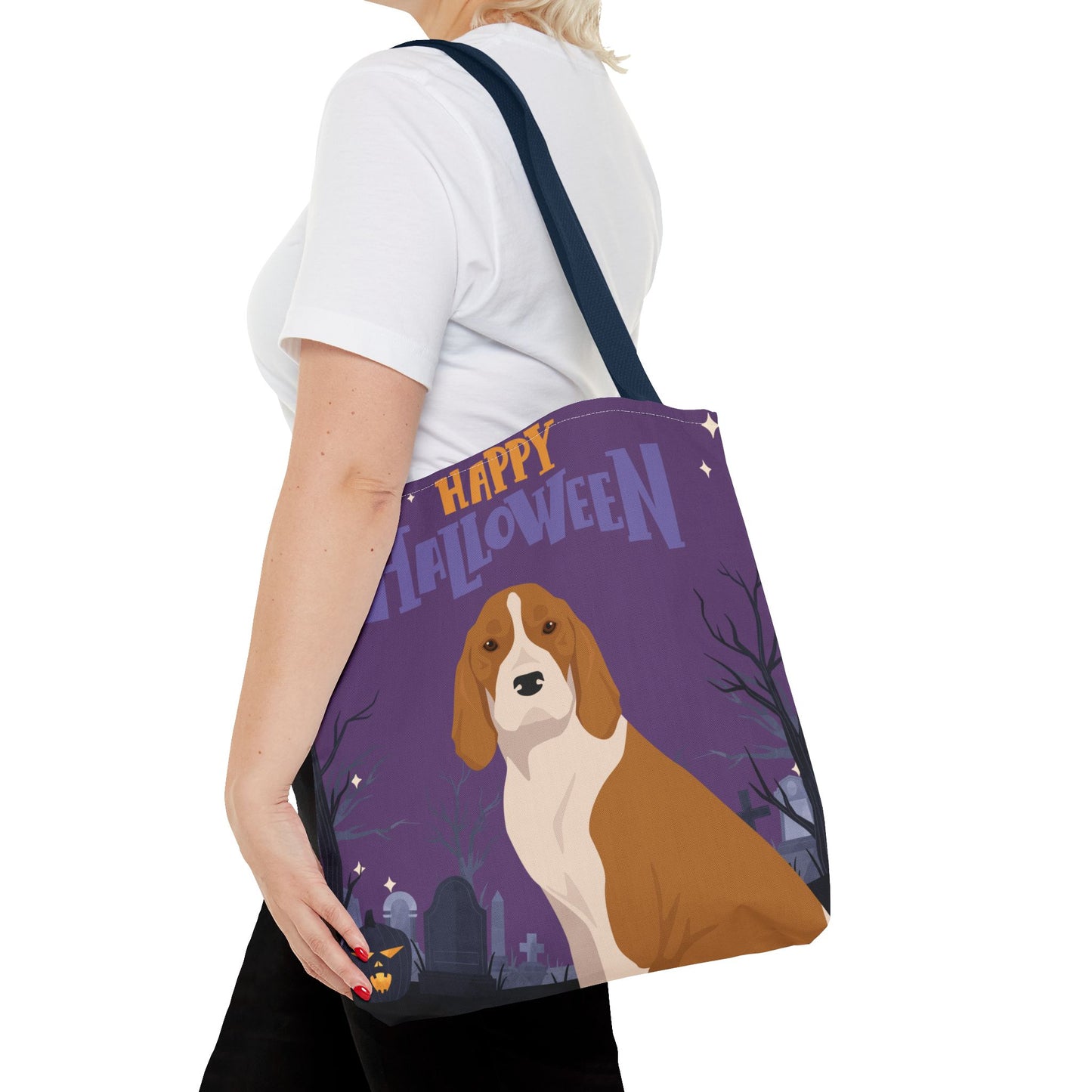 American English Coonhound Dog Happy Halloween Tote Bag 16x16