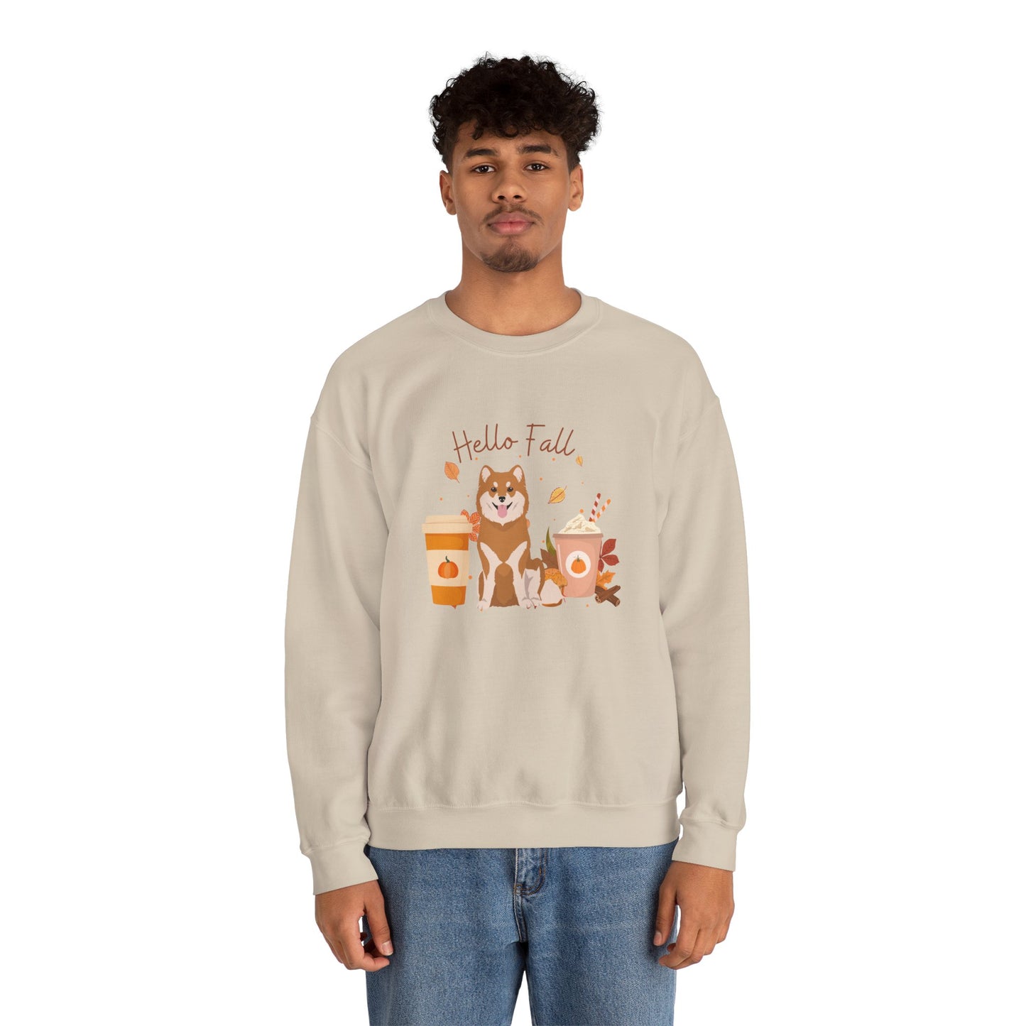 Finnish Lapphund Dog Fall Halloween Unisex Heavy Blend Crewneck Sweatshirt