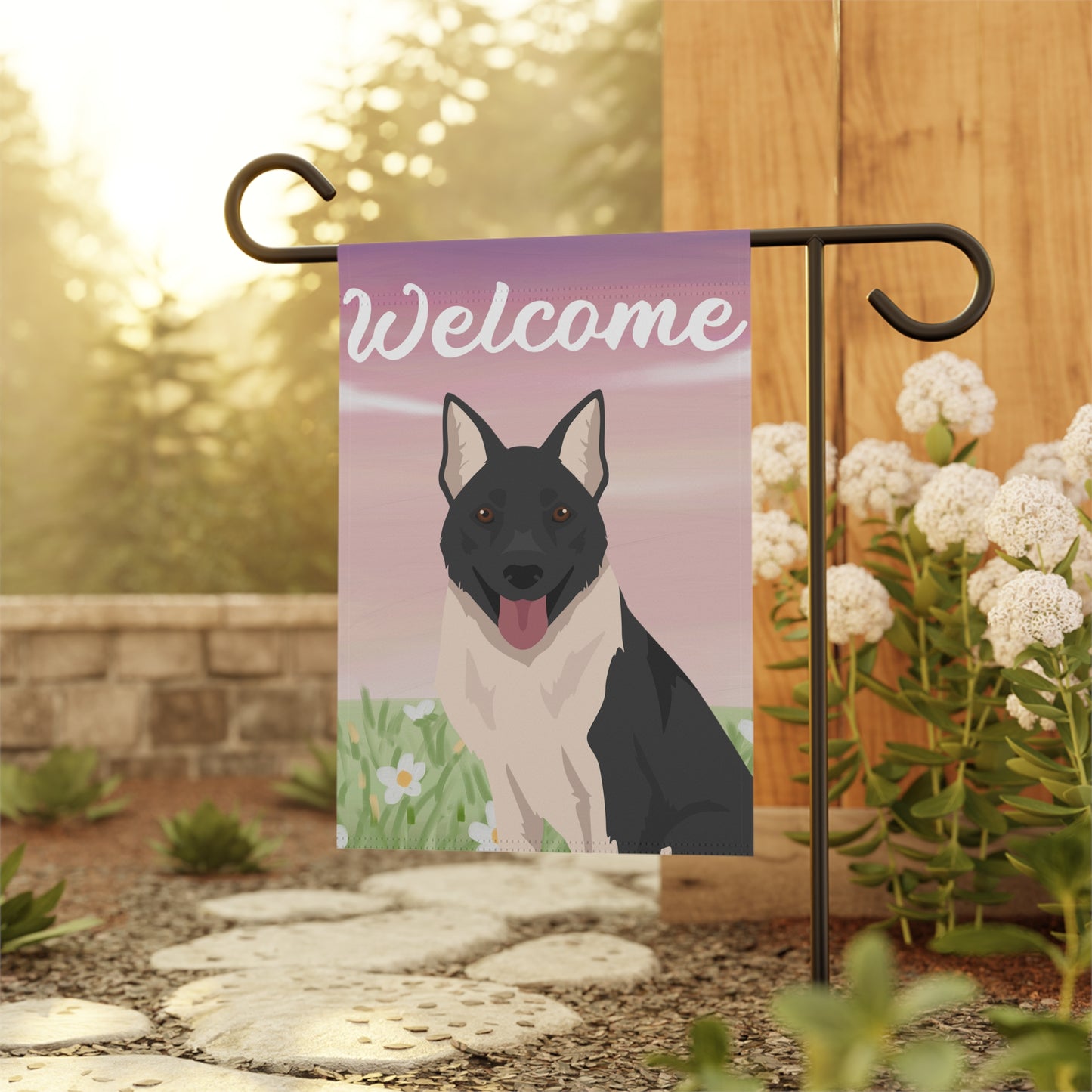 Russo European Laika Dog Welcome Garden Flag