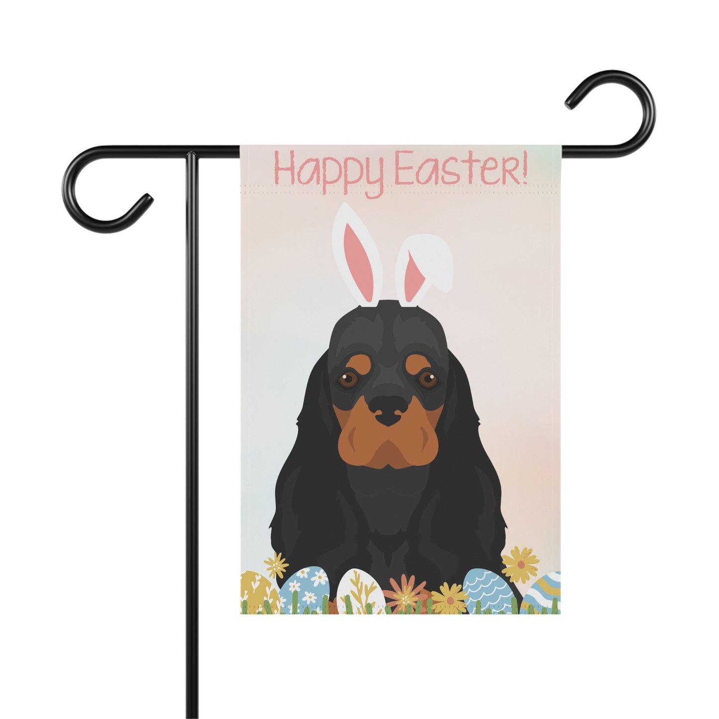 American Cocker Spaniel Dog Happy Easter Garden Flag