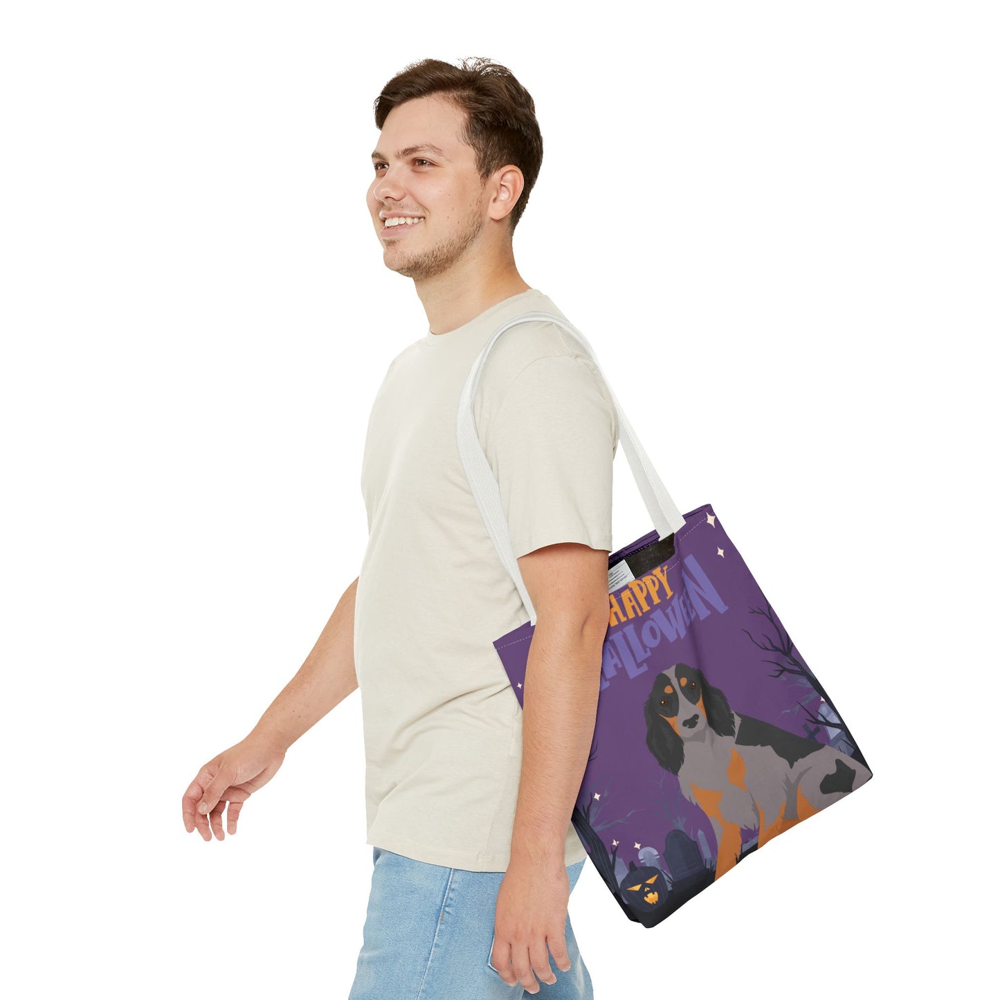 Picardy Spaniel Dog Happy Halloween Tote Bag 16x16
