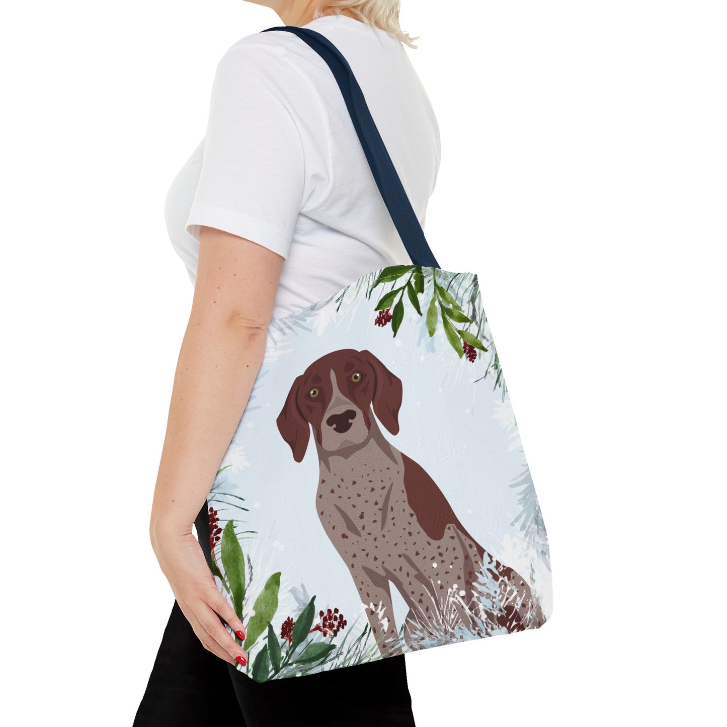 German Shorthaired Pointer Dog Christmas Holiday Tote Bag 16x16