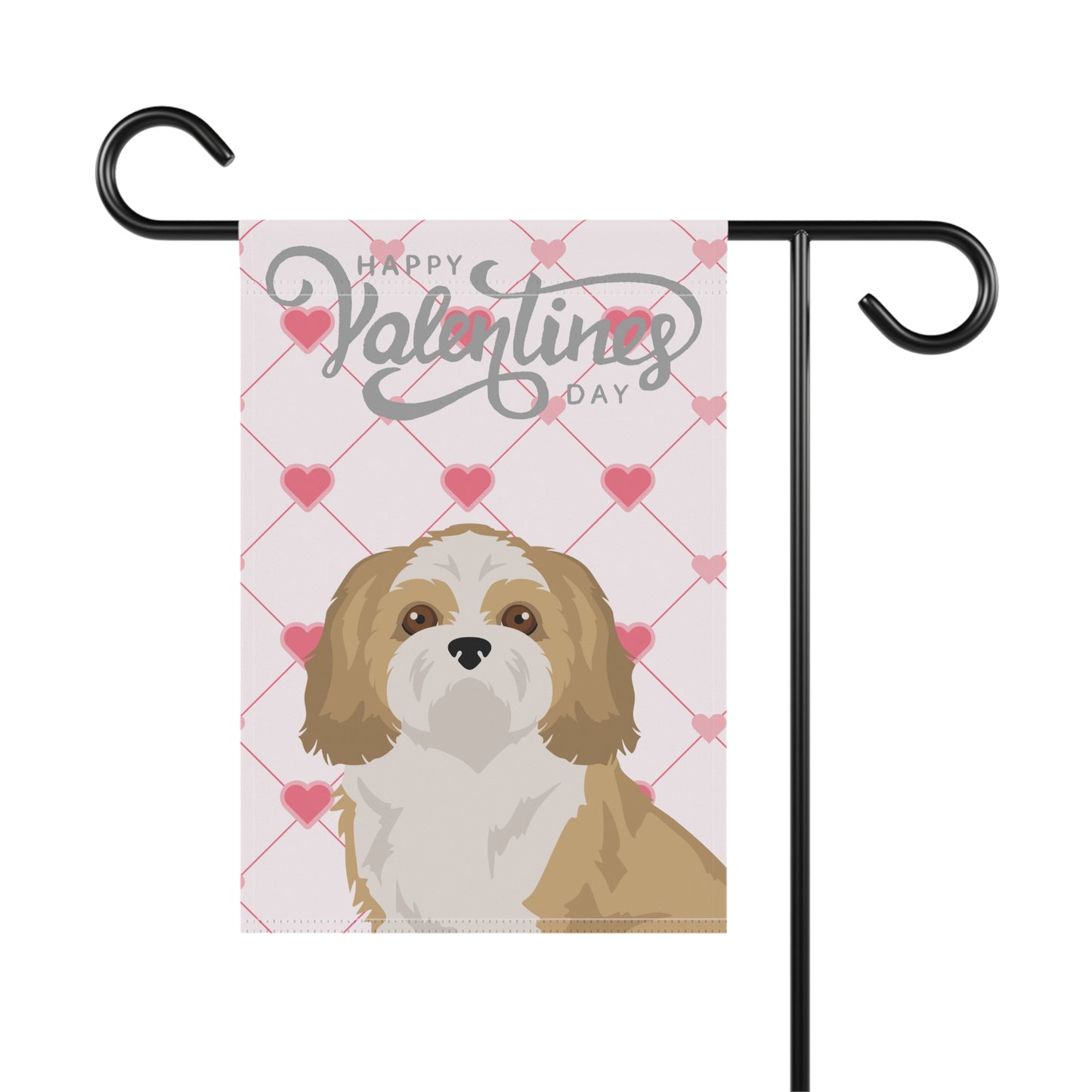 Shih Tzu Dog Valentines Day Garden Flag