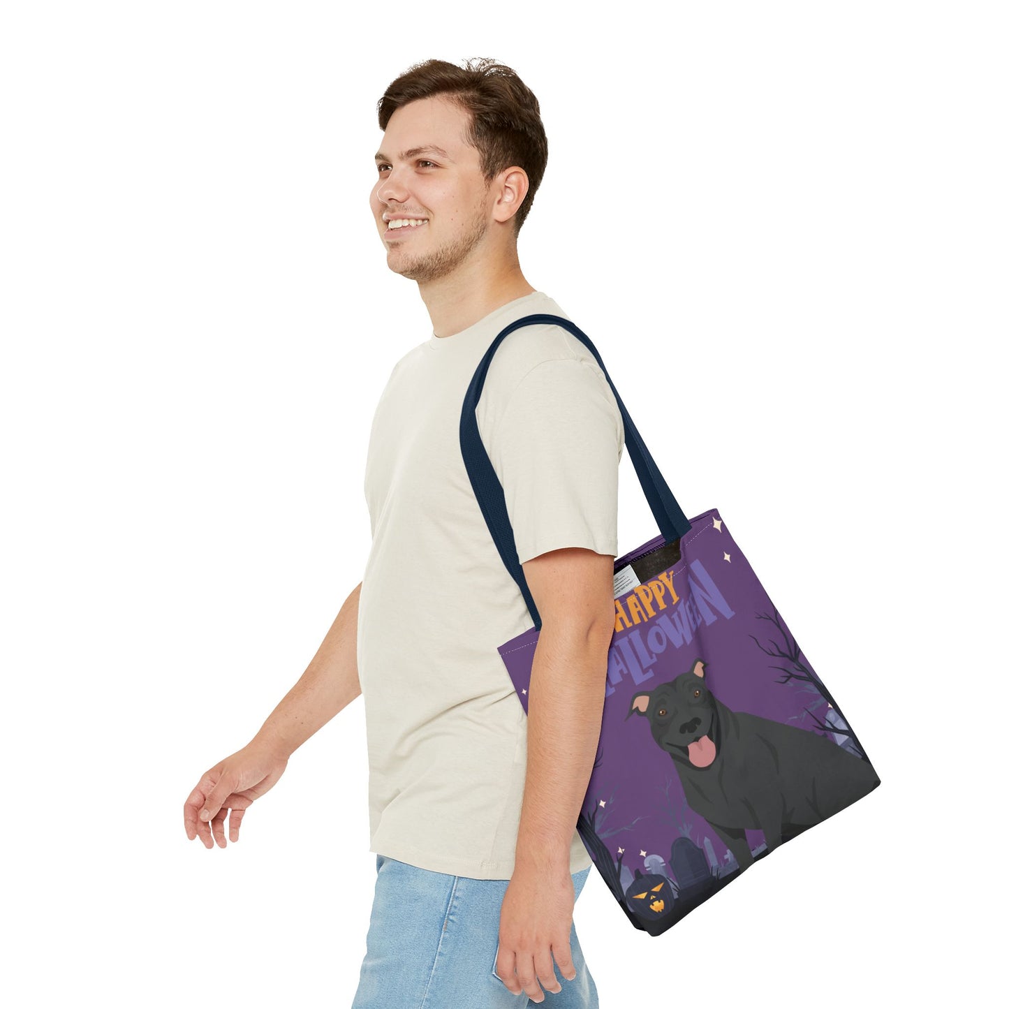 Pit Bull Dog Happy Halloween Tote Bag 16x16