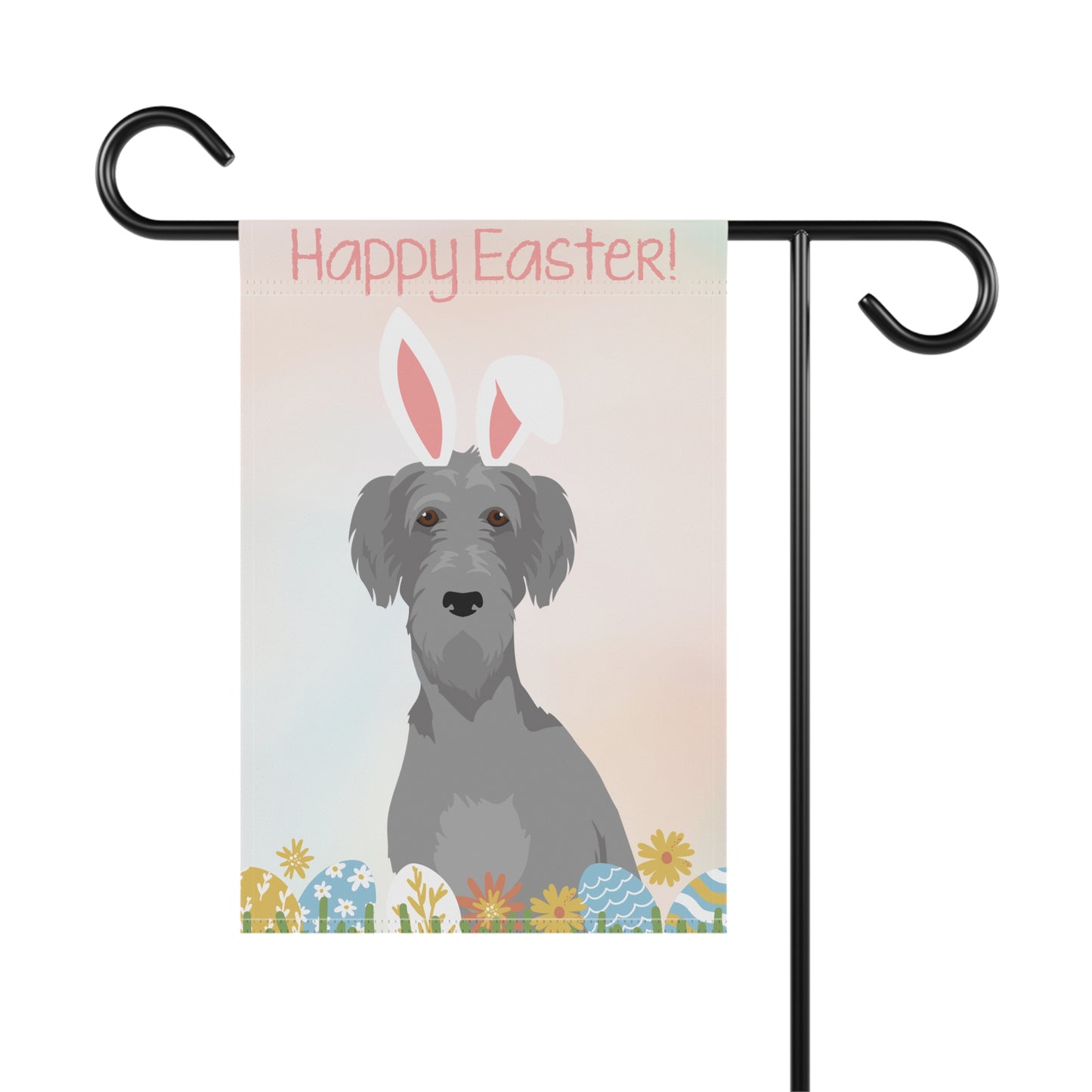 Irish Wolfhound Dog Happy Easter Garden Flag