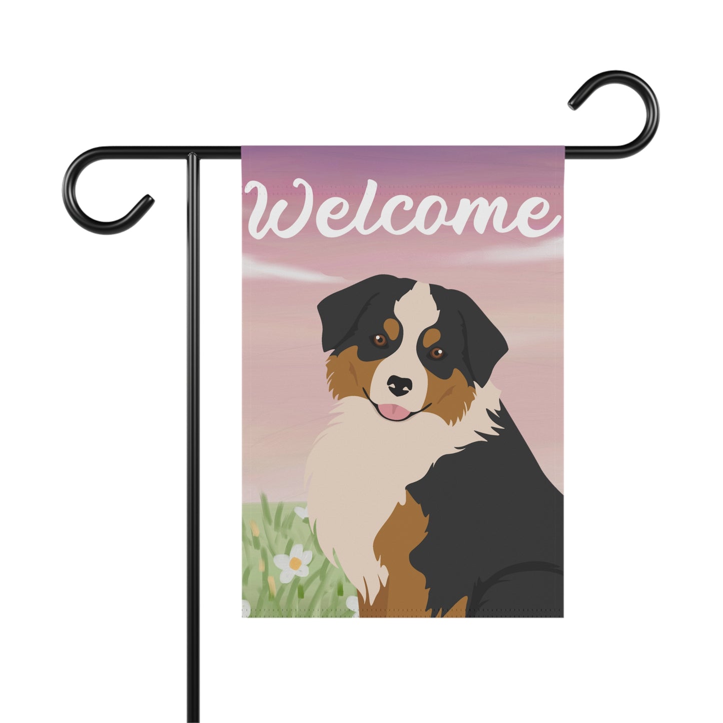 Miniature American Shepherd Dog Welcome Garden Flag