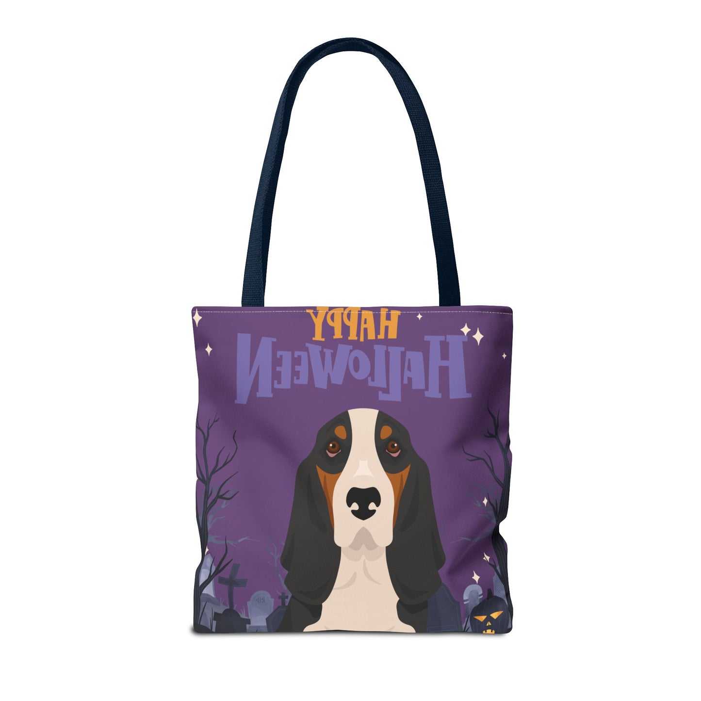 Basset Hound Dog Happy Halloween Tote Bag 16x16