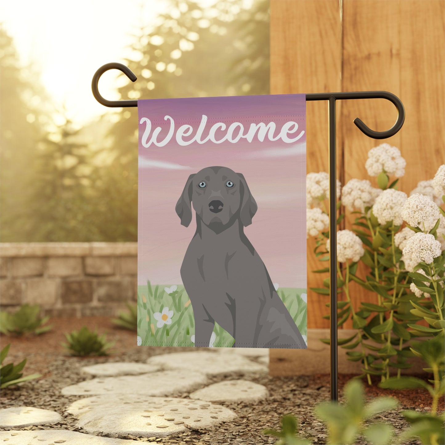 Weimaraner Dog Welcome Garden Flag