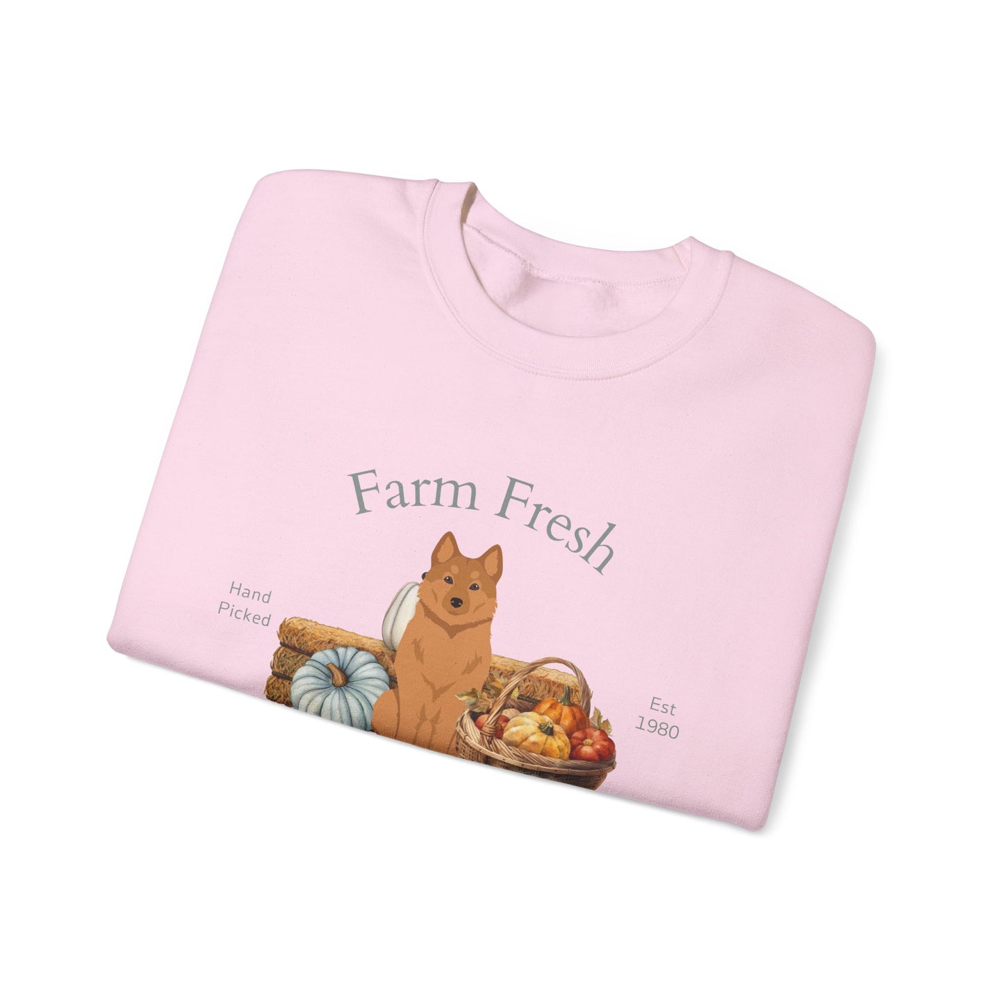 Finnish Spitz Dog Fall Farm Fresh Unisex Heavy Blend Crewneck Sweatshirt