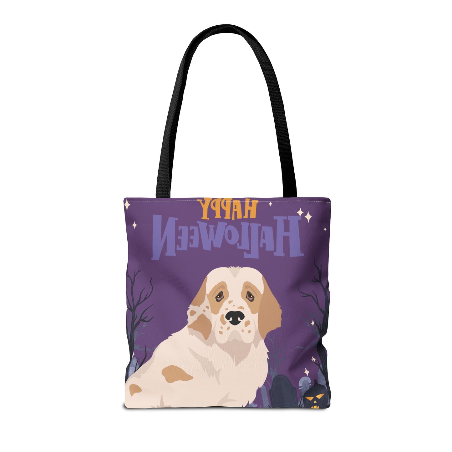 Clumber Spaniel Dog Happy Halloween Tote Bag 16x16