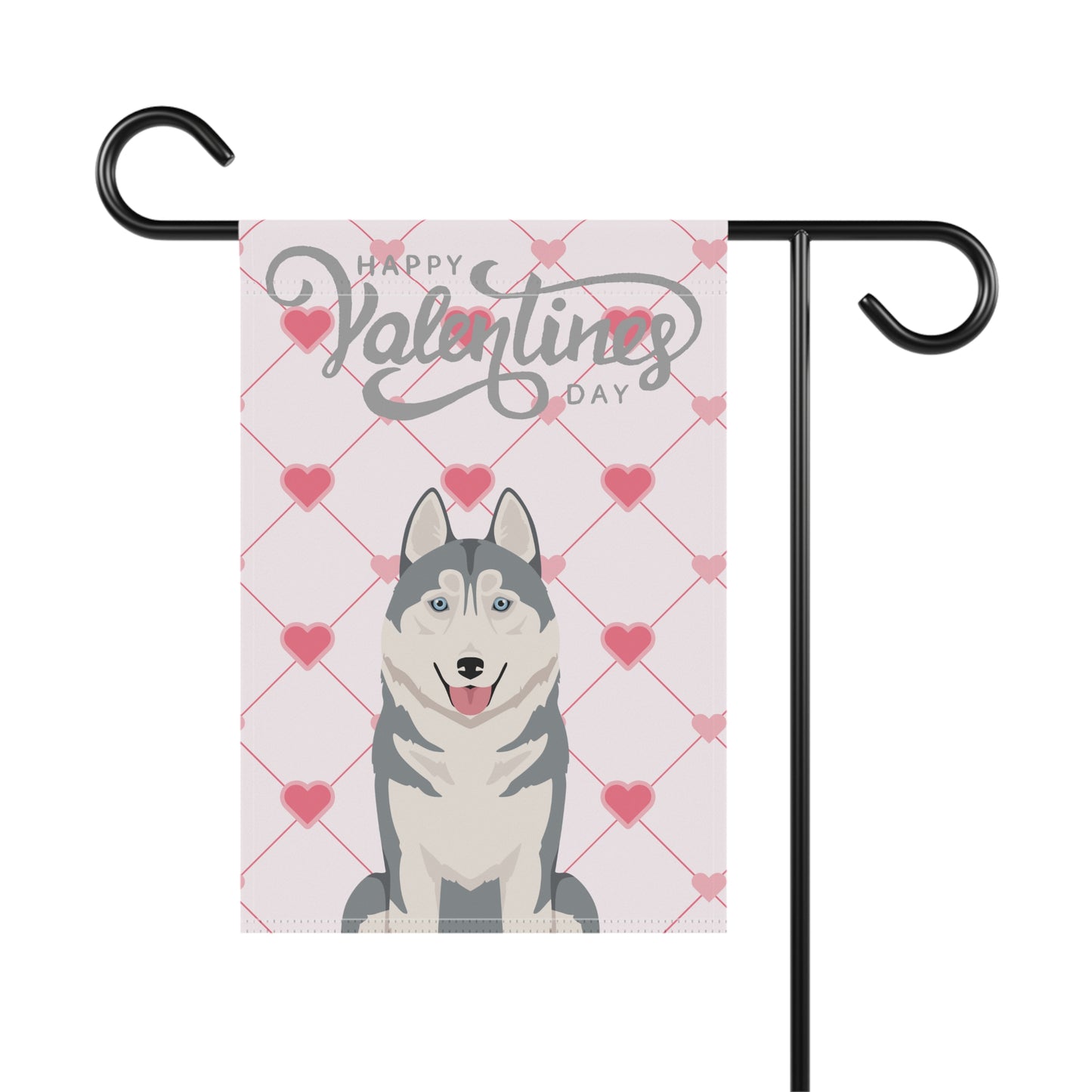 Siberian Husky Dog Valentines Day Garden Flag