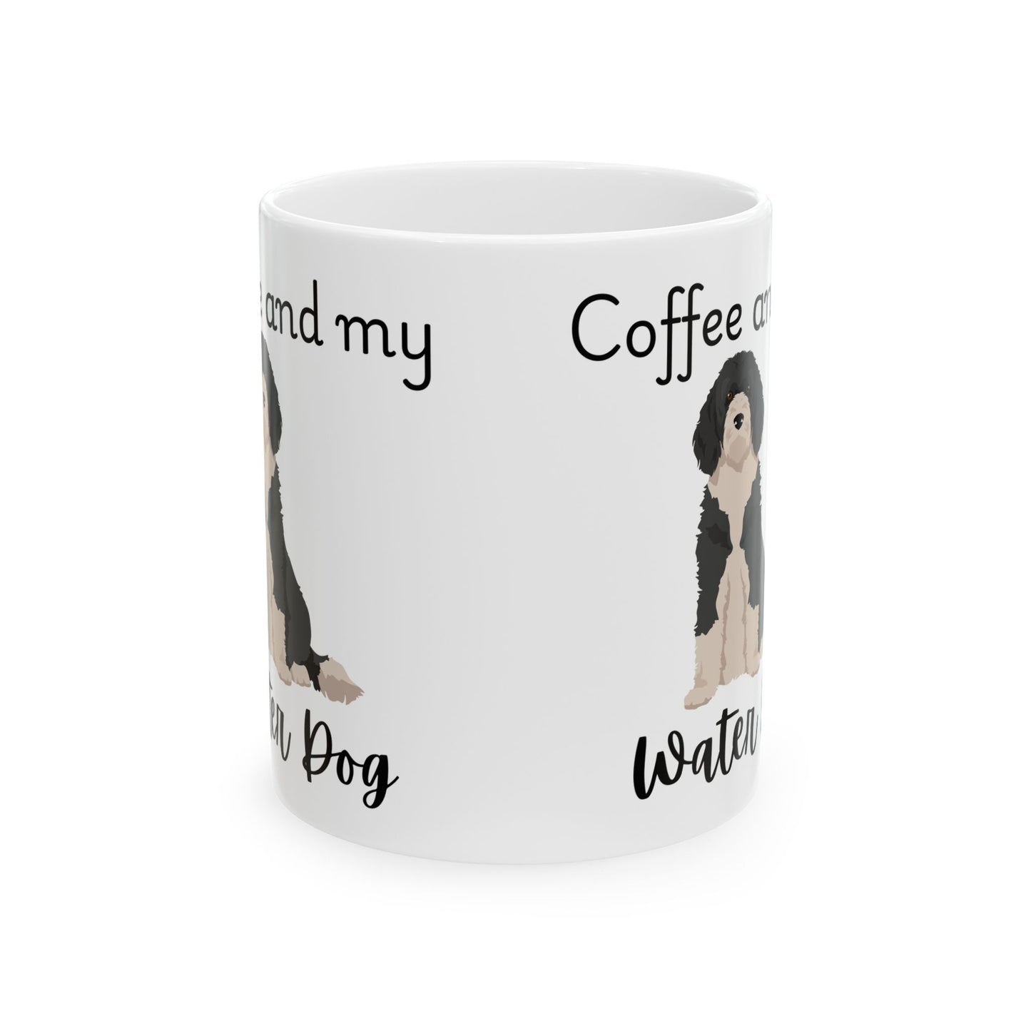 Coffee and My Water dog Ceramic Mug | Dog Lover Gift, Pet Owner Cup, Cute Mug for Dog Moms, Funny Mug for Coffee Lovers
