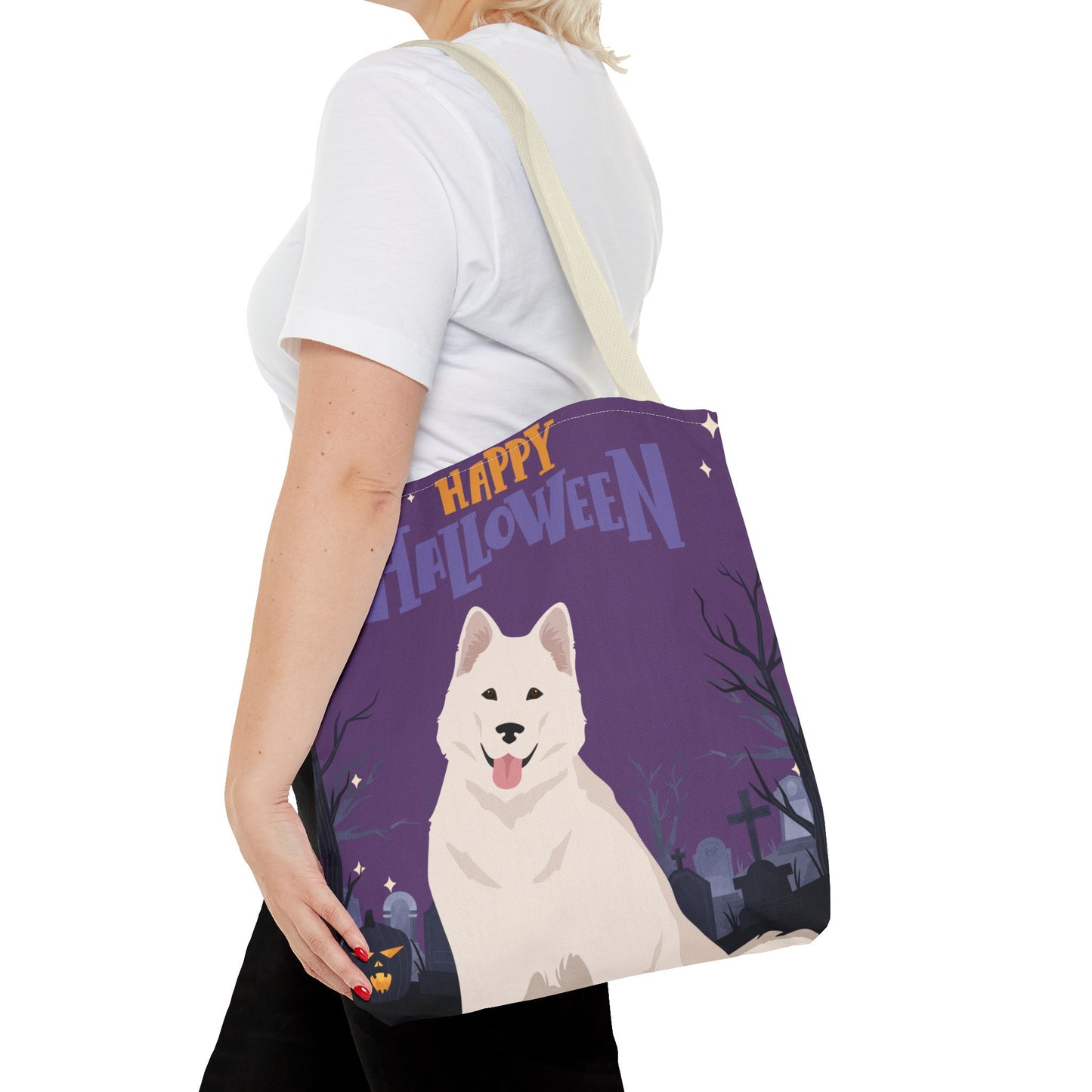 Alaskan Malamute Dog Happy Halloween Tote Bag 16x16