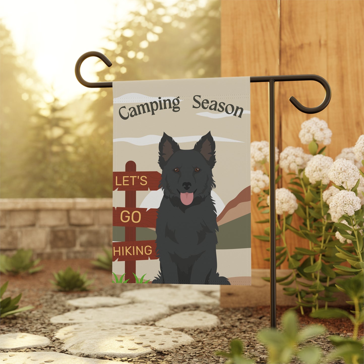 Mudi Dog Camping Garden Flag
