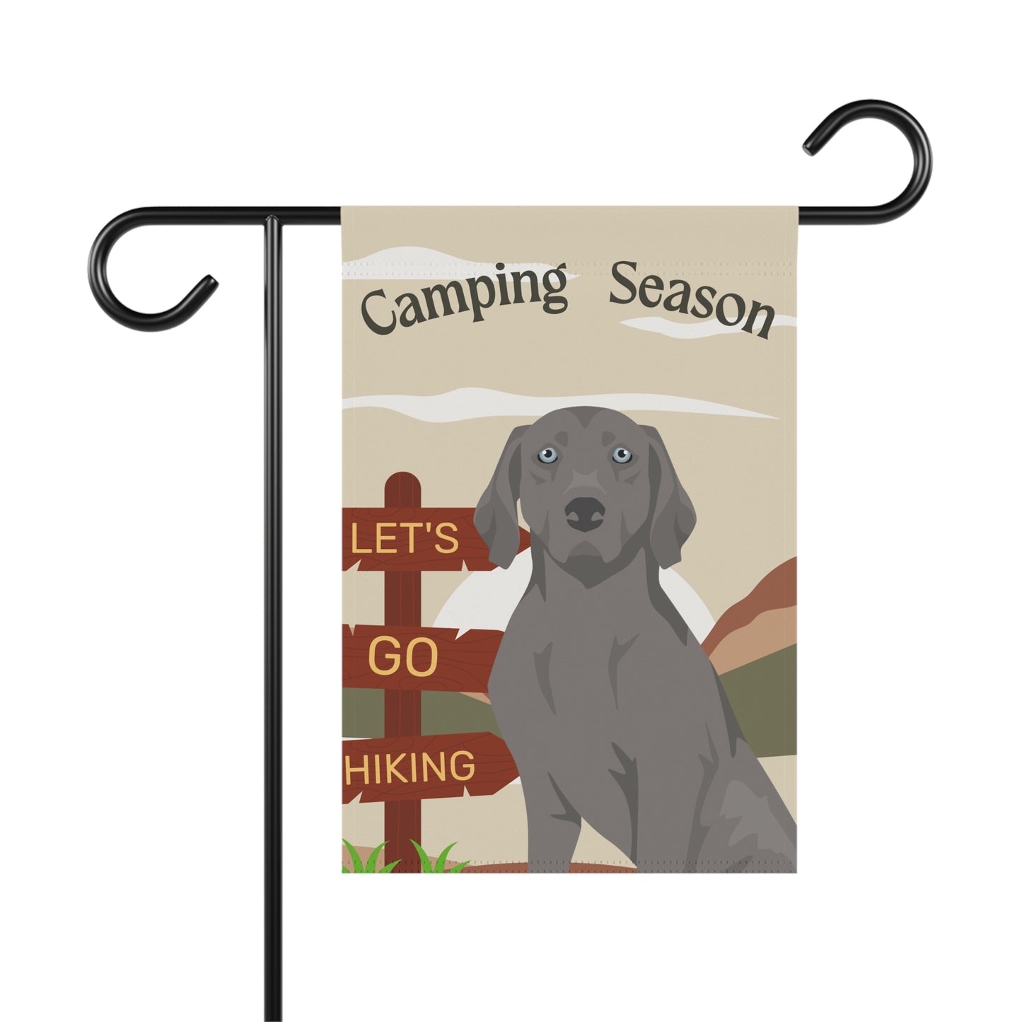Weimaraner Dog Camping Garden Flag