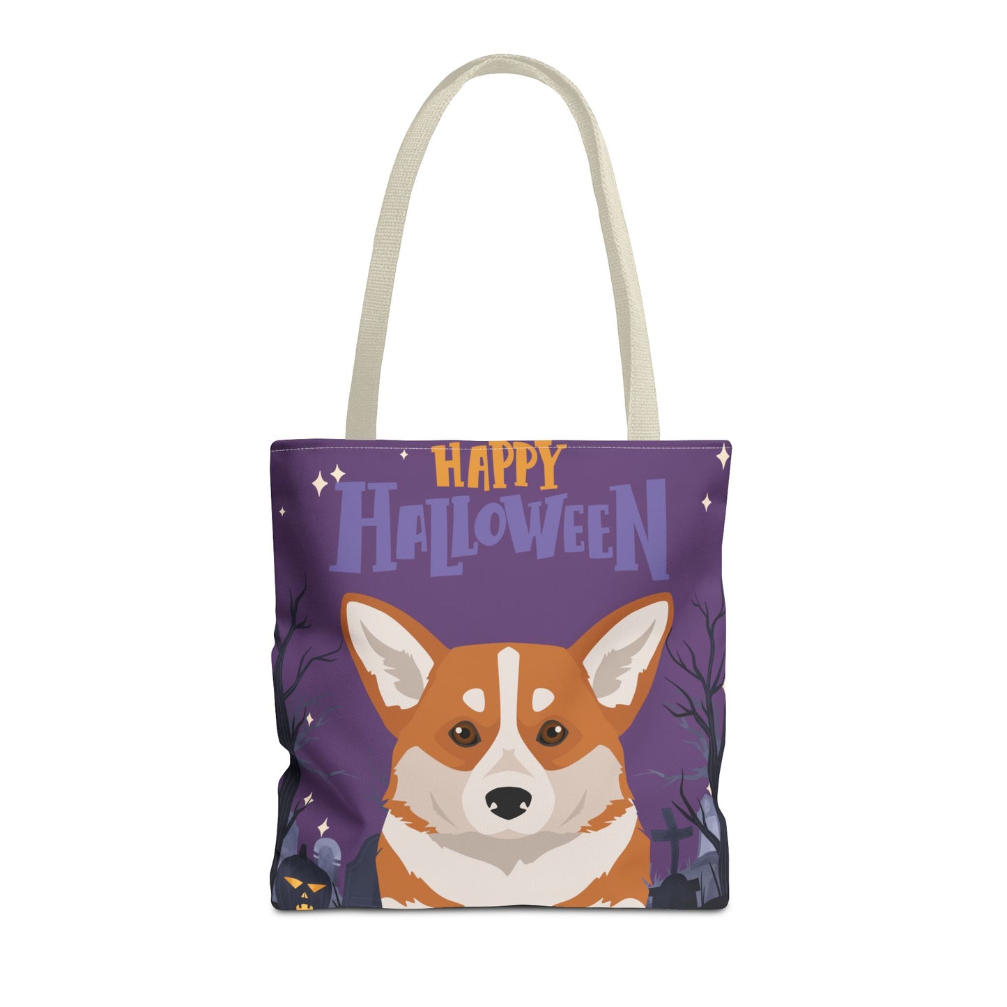 Pembroke Welsh Corgi Dog Happy Halloween Tote Bag 16x16
