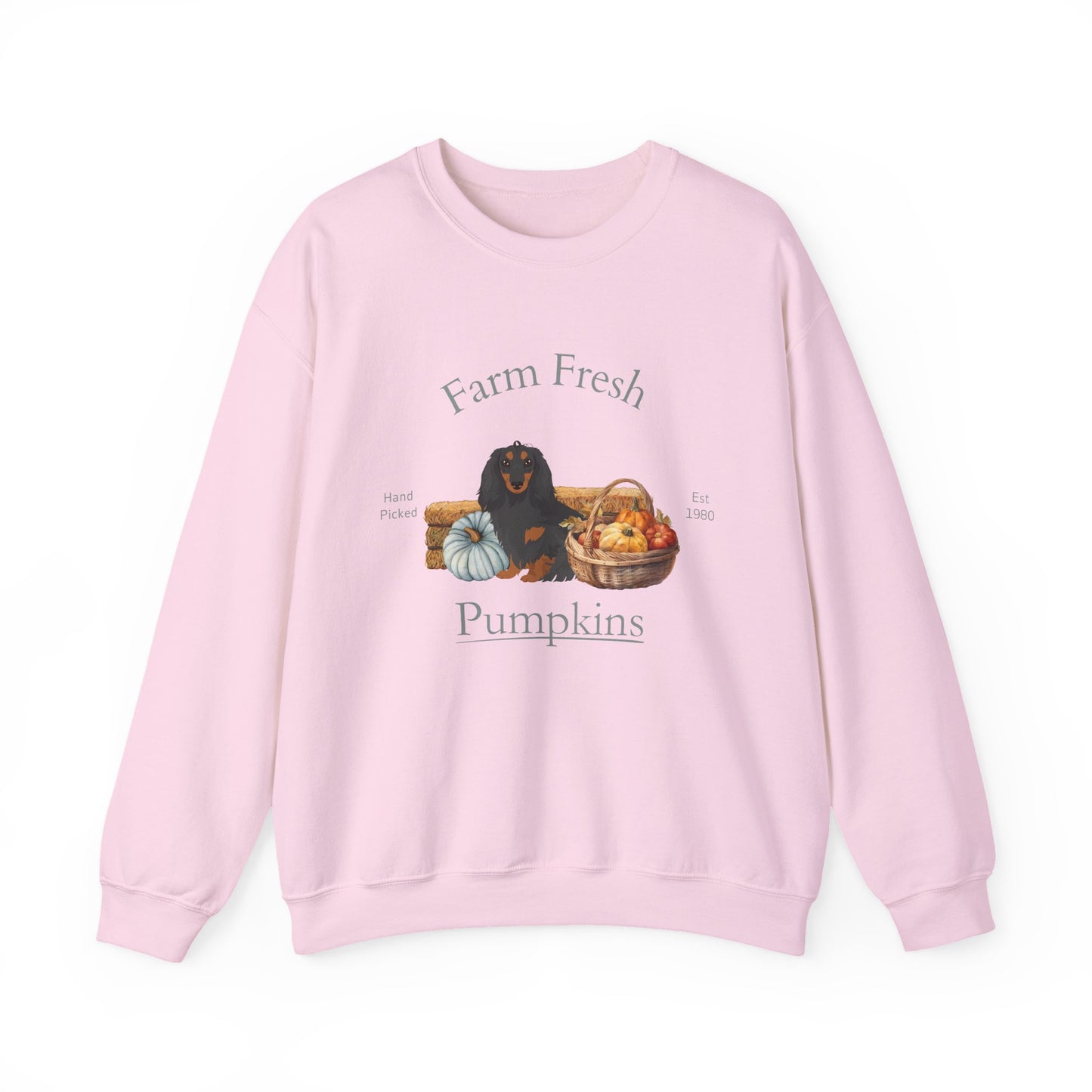 Dachshund Dog Fall Farm Fresh Unisex Heavy Blend Crewneck Sweatshirt