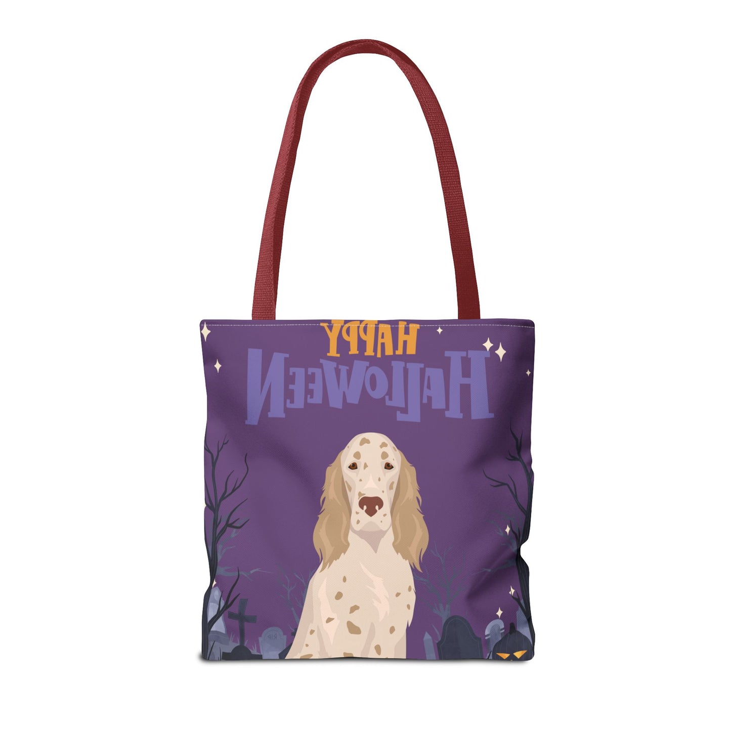 English Setter Dog Happy Halloween Tote Bag 16x16