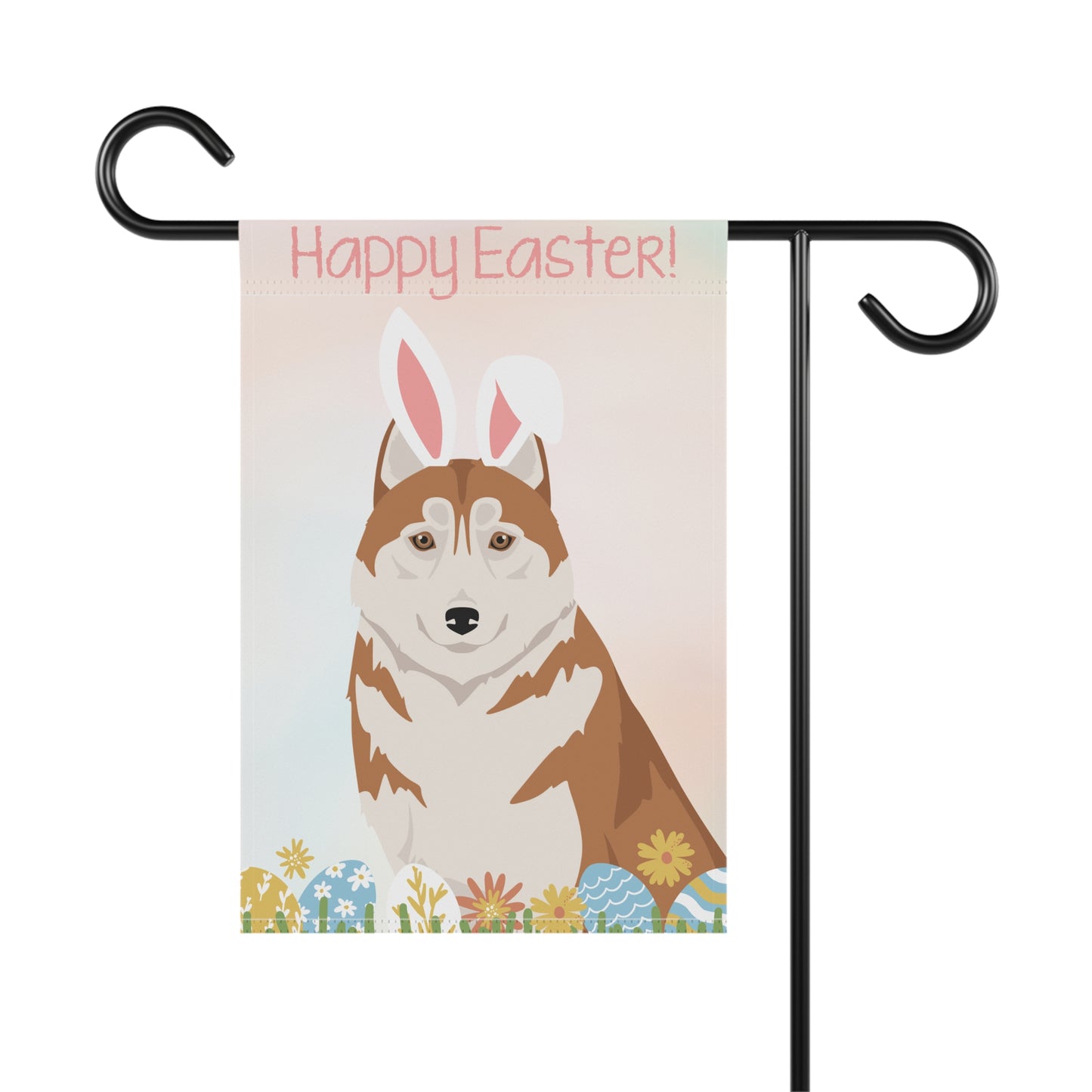 Siberian Husky Dog Happy Easter Garden Flag