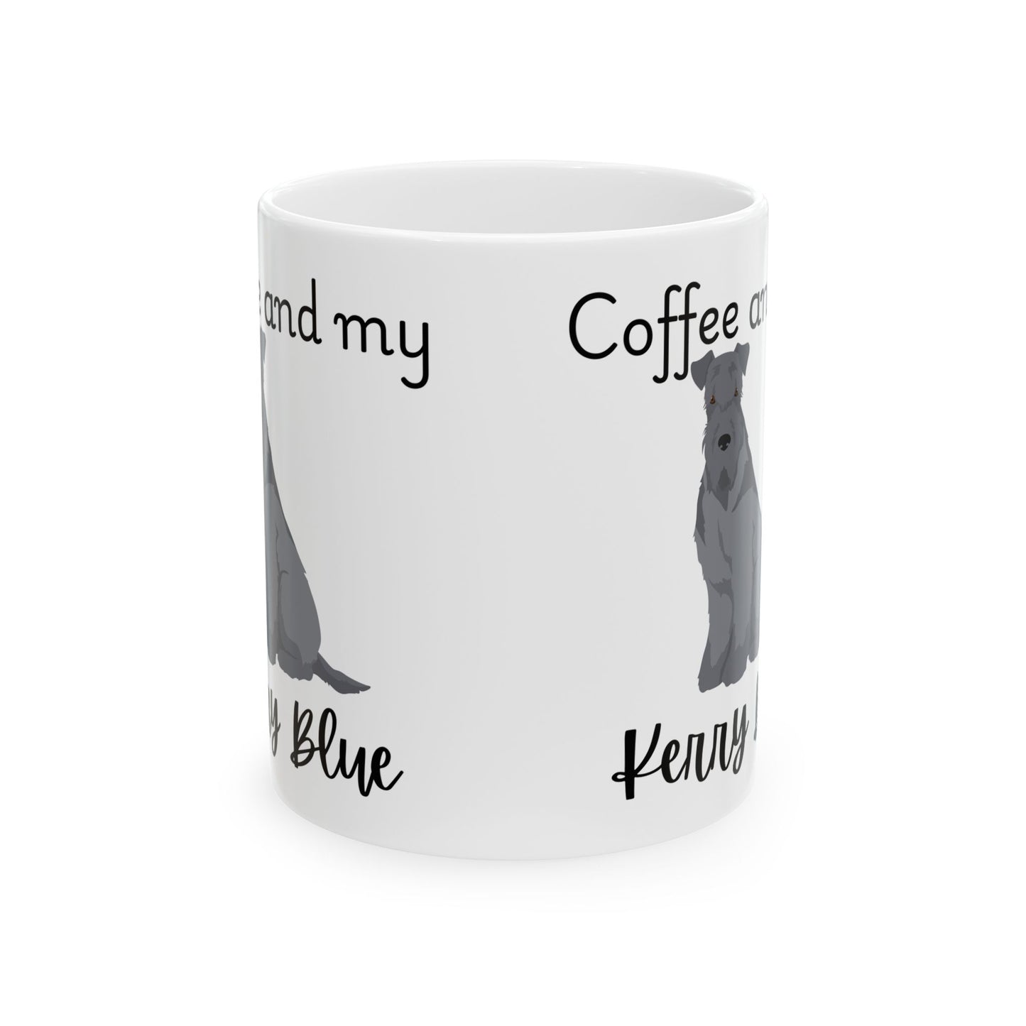 Coffee and My Kerry Blue Ceramic Mug | Dog Lover Gift, Pet Owner Cup, Cute Mug for Dog Moms, Funny Mug for Coffee Lovers