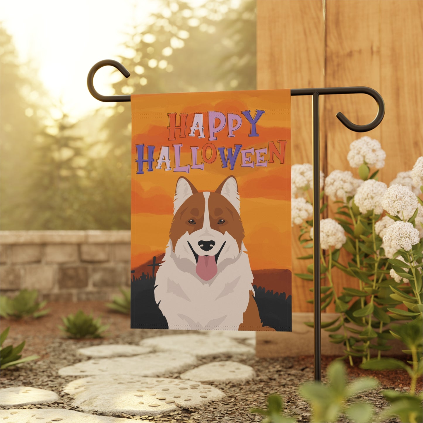 Thai Bangkaew Dog Dog Halloween Garden Flag