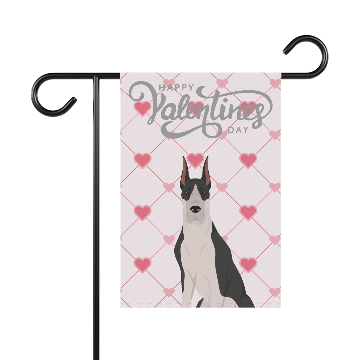 Great Dane Dog Valentines Day Garden Flag