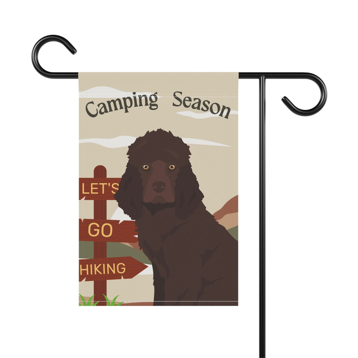 Irish Water Spaniel Dog Camping Garden Flag