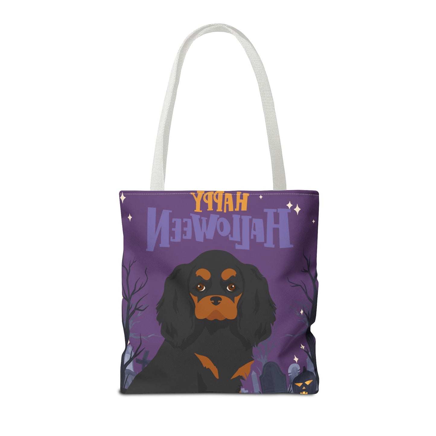 Cavalier King Charlre Spaniel Dog Happy Halloween Tote Bag 16x16