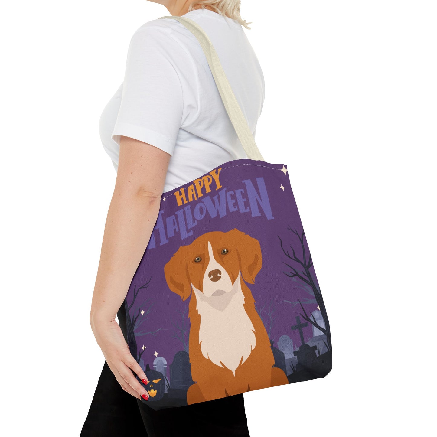 Nova Scotia Duck Tolling Retriever Dog Happy Halloween Tote Bag 16x16