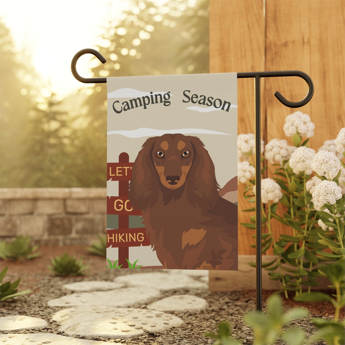 Dachshund Dog Camping Garden Flag