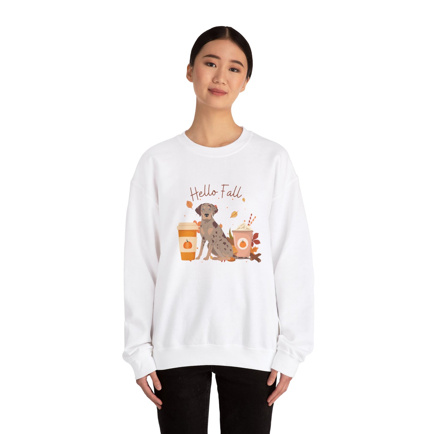 Catahoula Leopard Dog Fall Halloween Unisex Heavy Blend Crewneck Sweatshirt