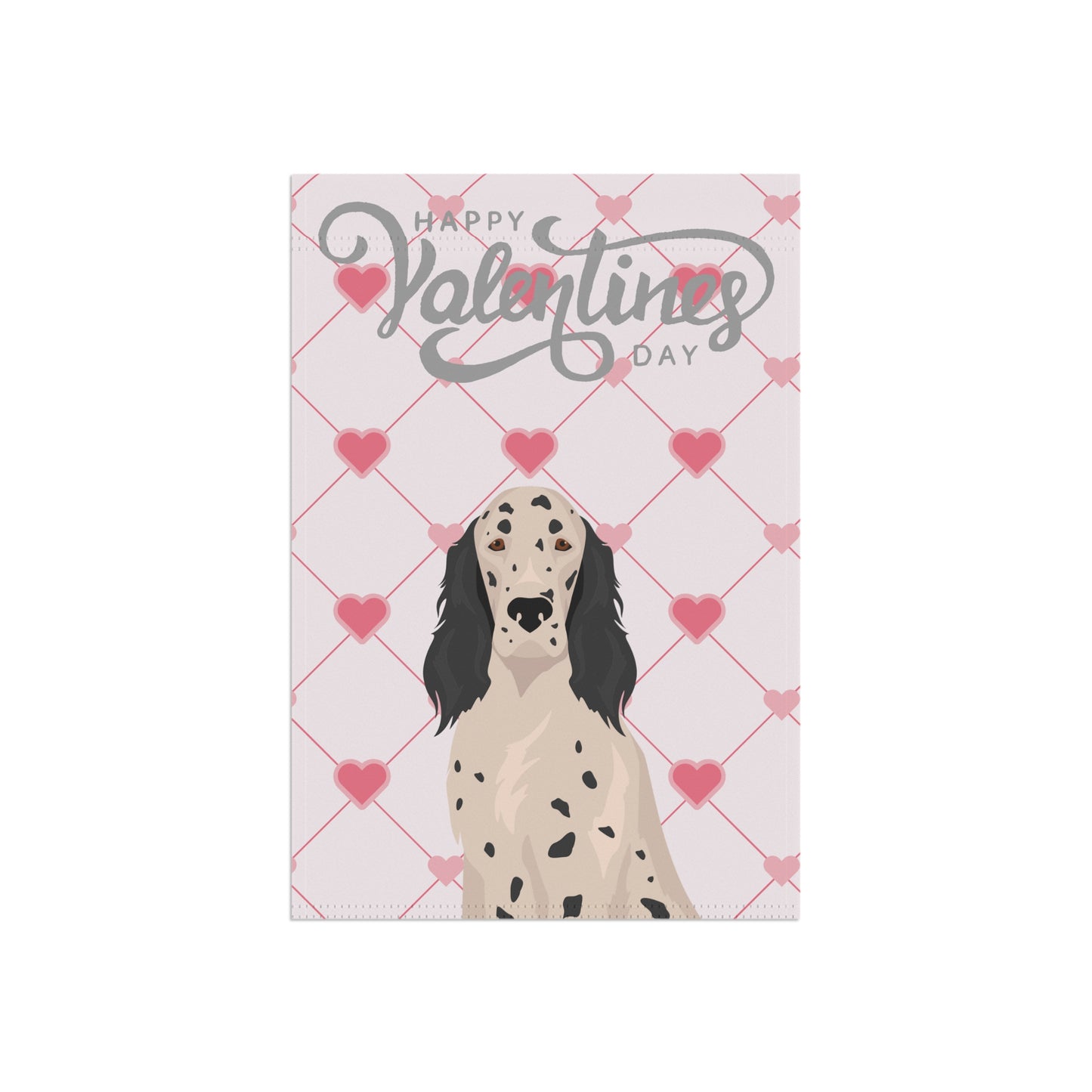 English Setter Dog Valentines Day Garden Flag