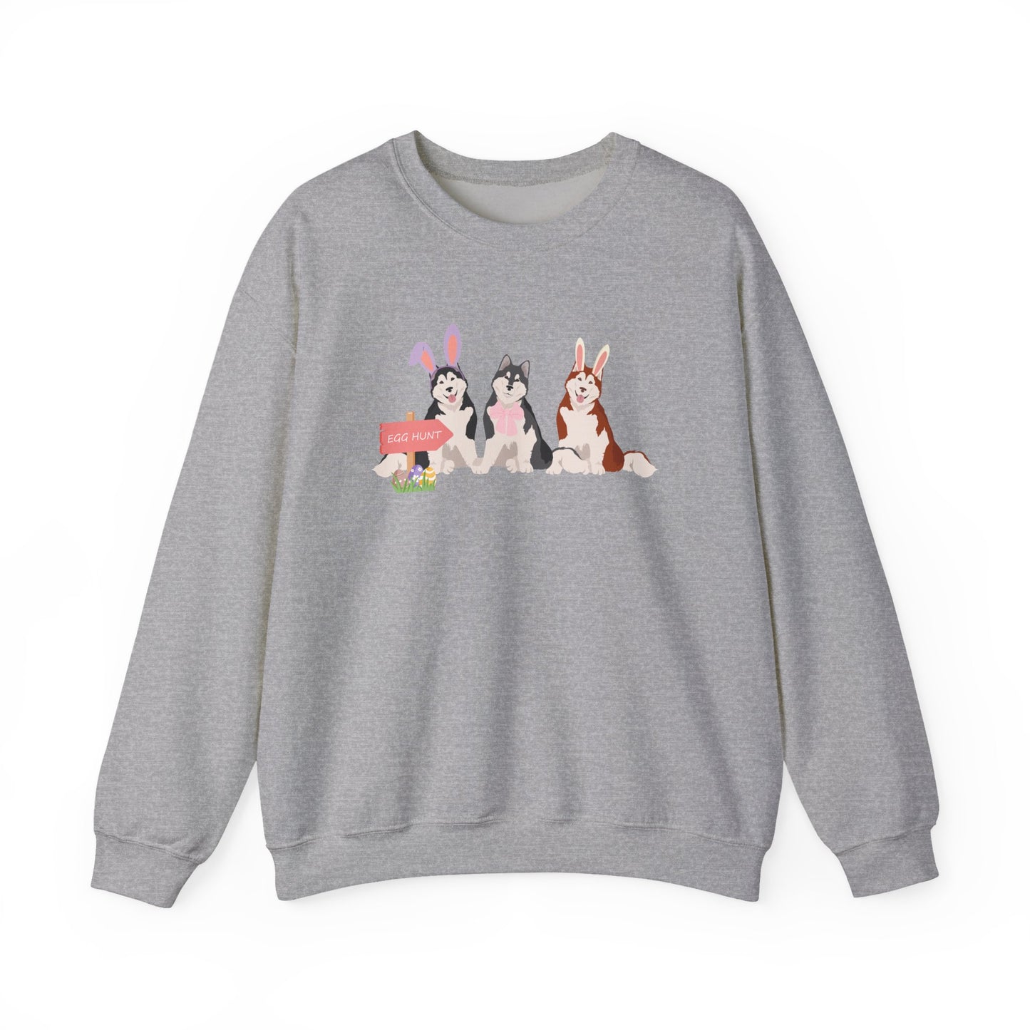Alaskan Malamute Dog Easter Unisex Heavy Blend Crewneck Sweatshirt, easter, Cute Dog Mom Gift