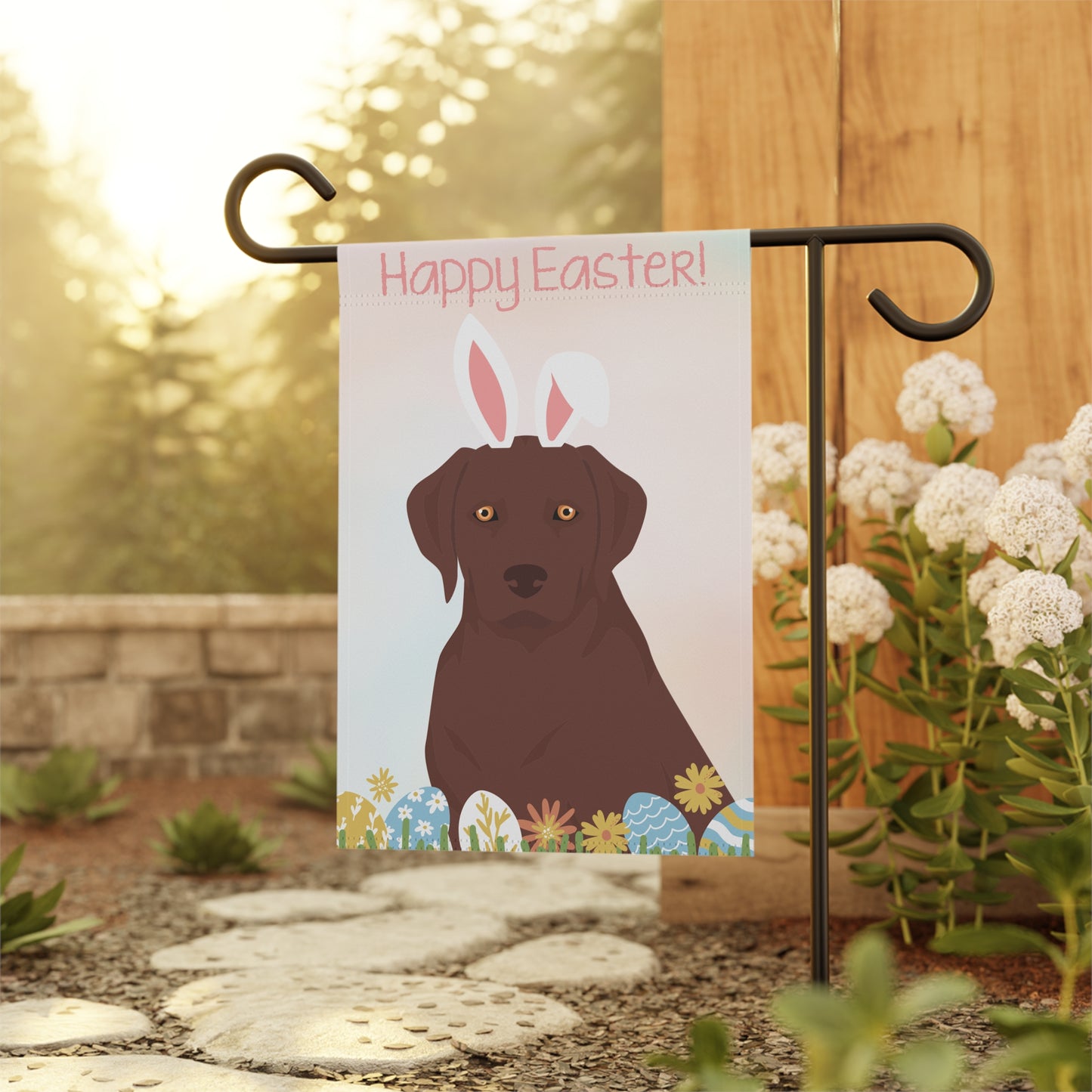 Labrador Retriever Dog Happy Easter Garden Flag