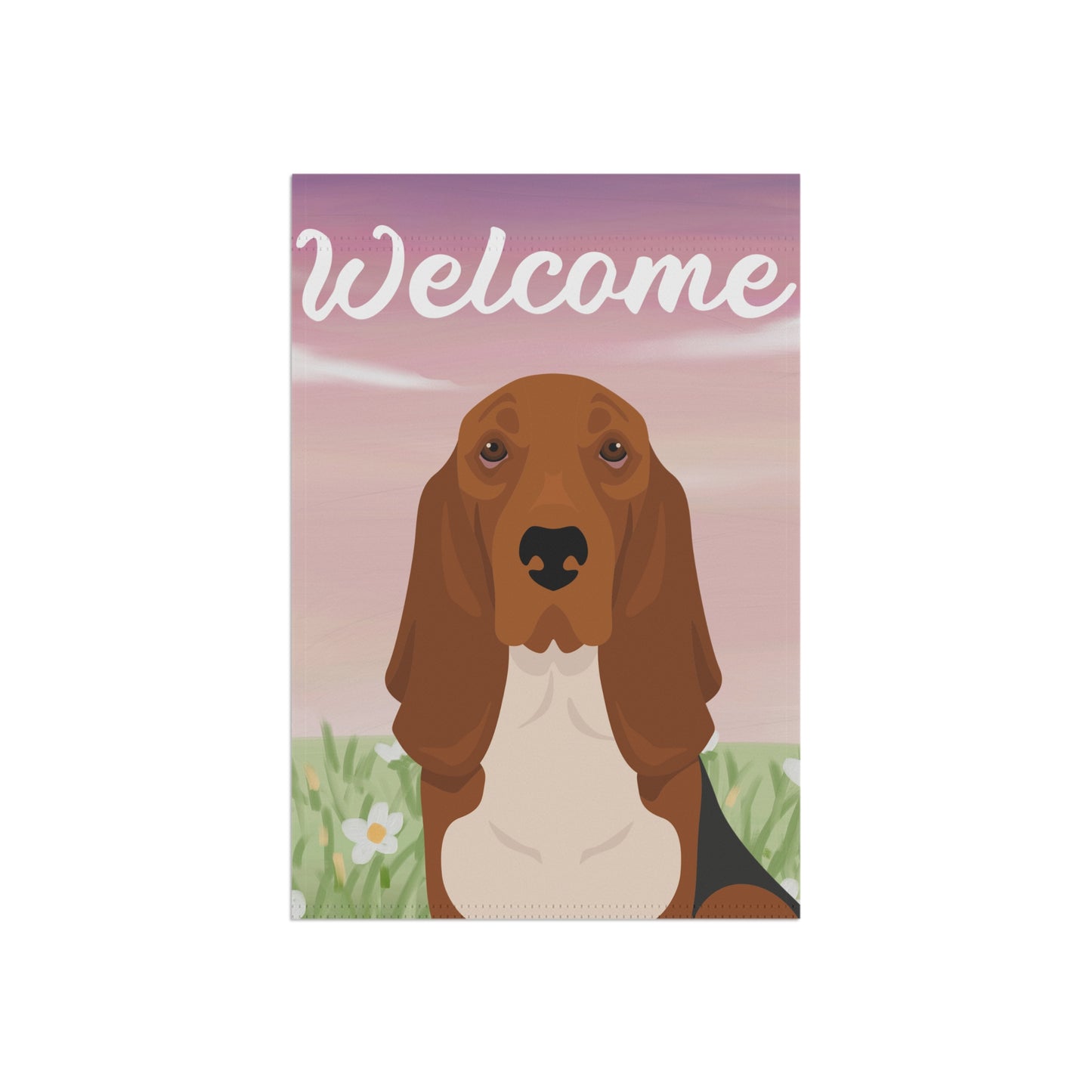 Basset Hound Dog Welcome Garden Flag