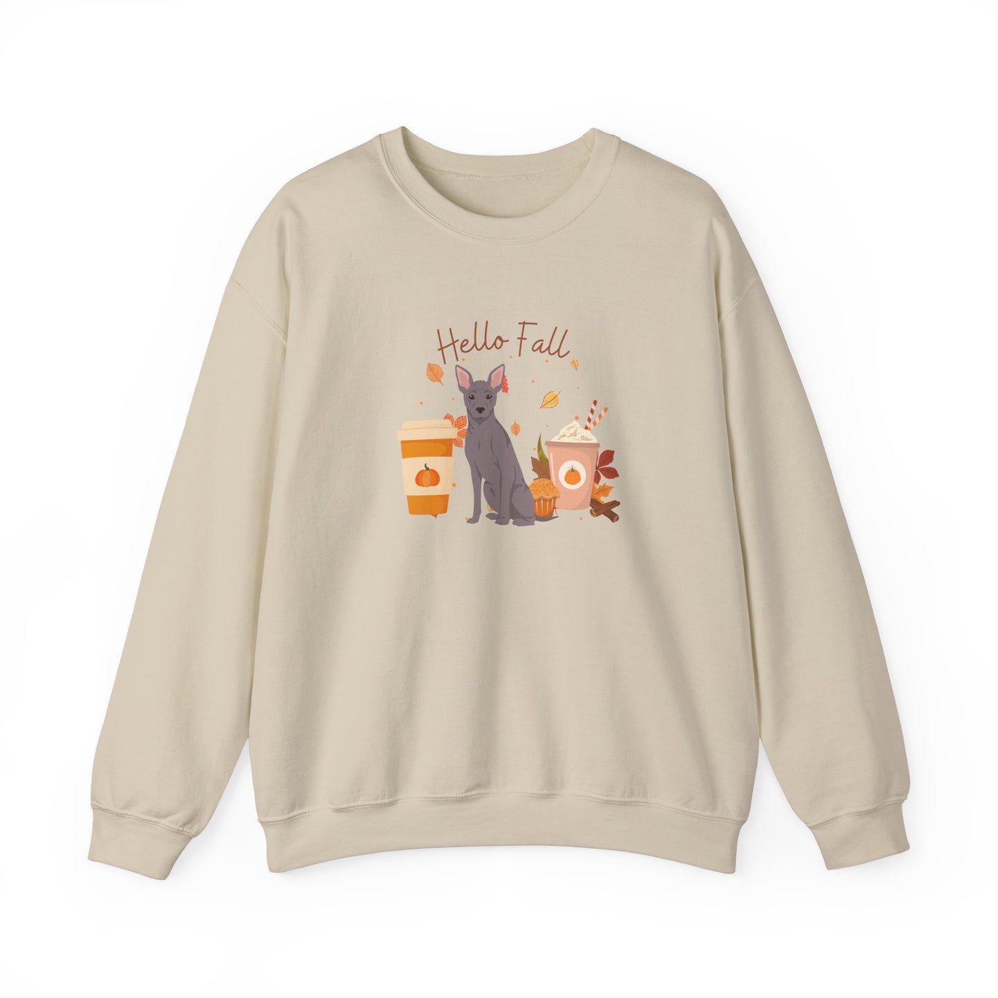 American Hairless Terrier Dog Fall Unisex Heavy Blend Crewneck Sweatshirt