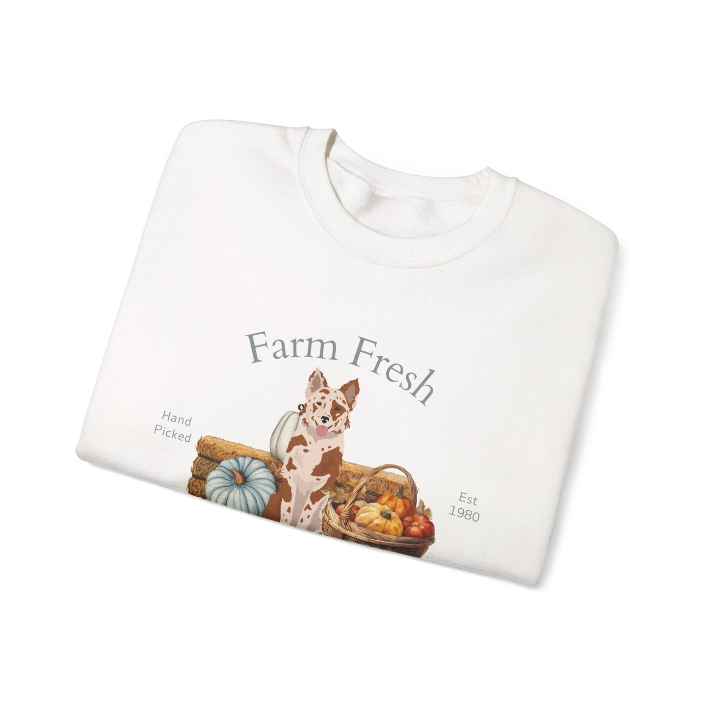 Mudi Dog Fall Farm Fresh Unisex Heavy Blend Crewneck Sweatshirt