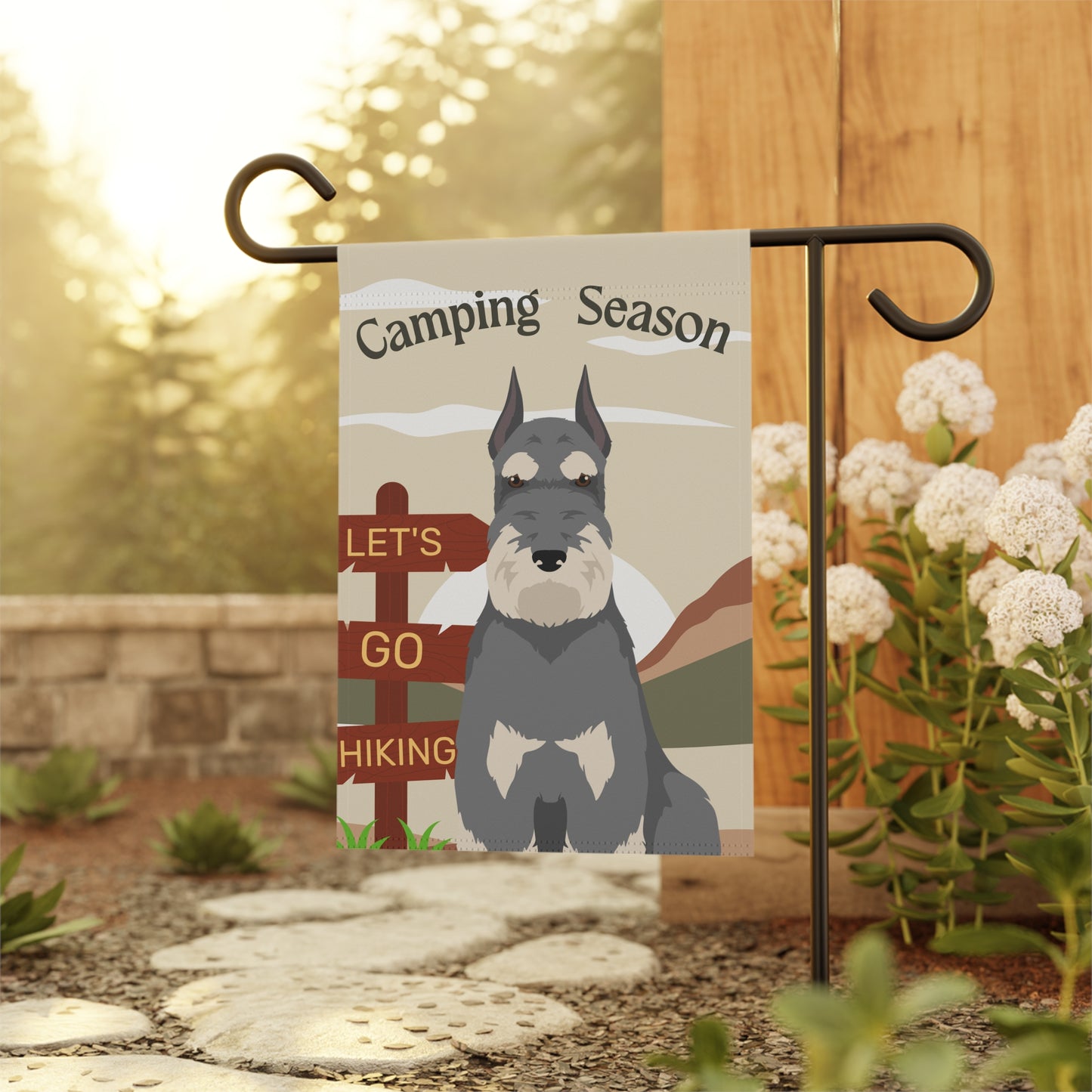 Schnauzer Dog Camping Garden Flag