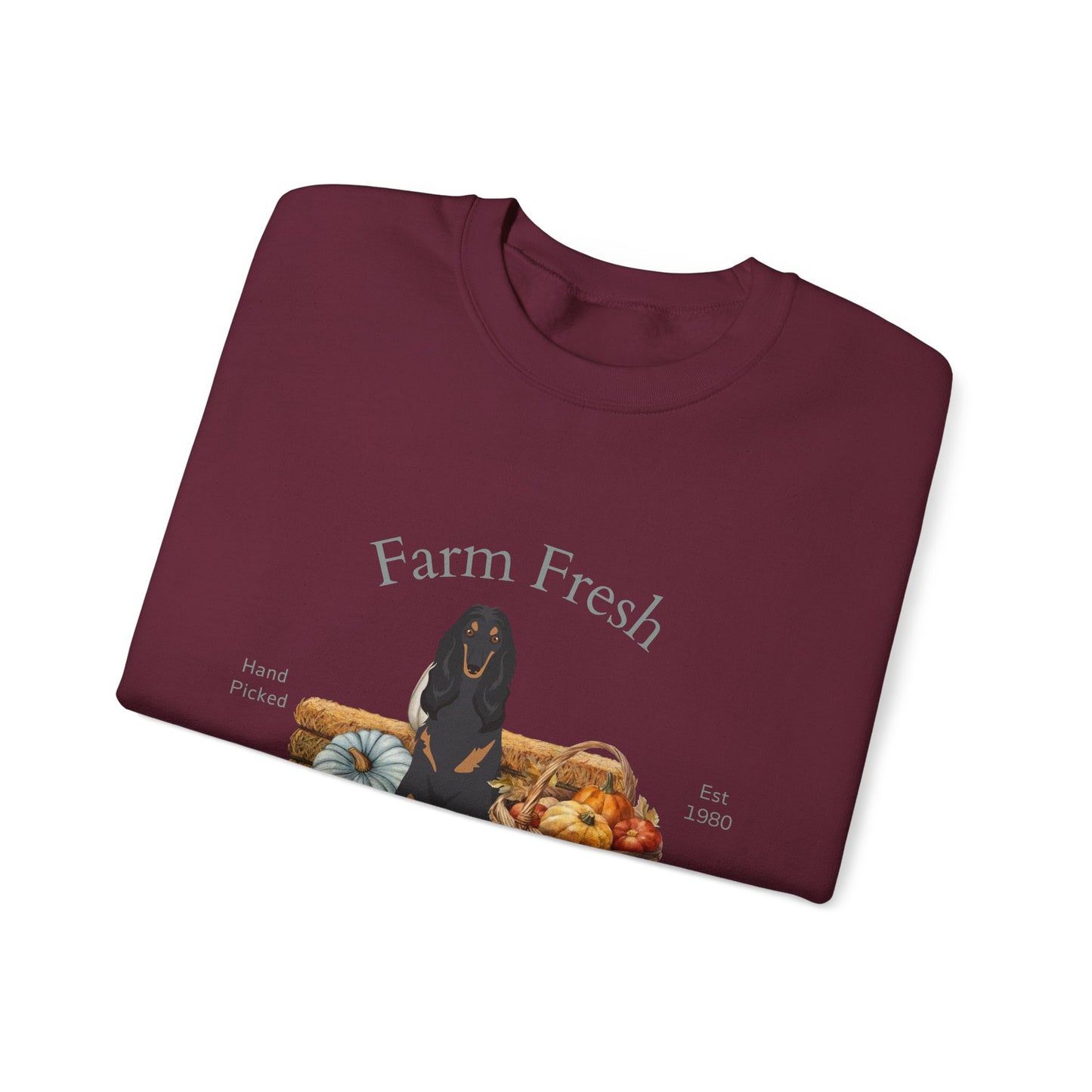 Afghan Hound Dog Fall Farm Fresh Unisex Heavy Blend Crewneck Sweatshirt