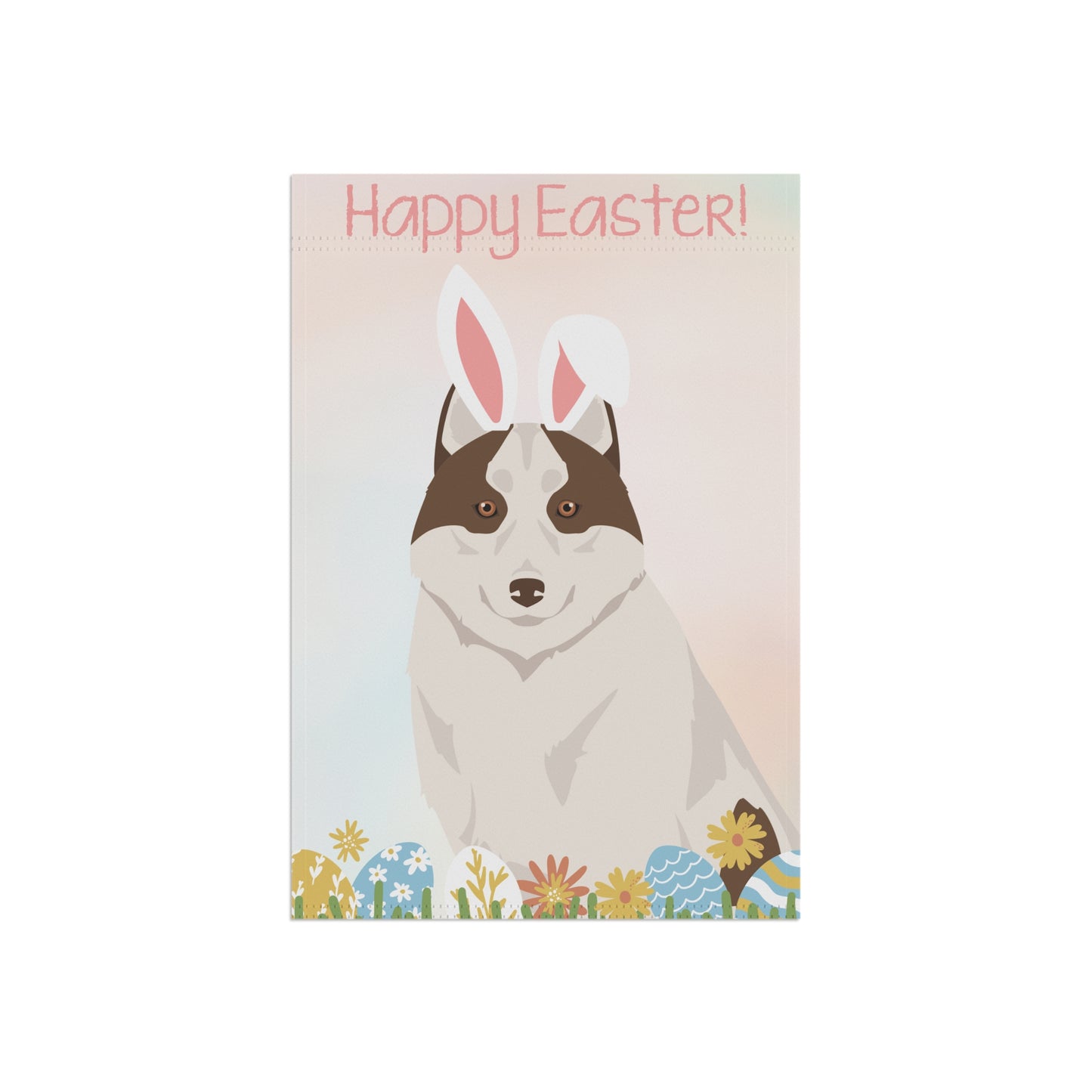 Siberian Husky Dog Happy Easter Garden Flag