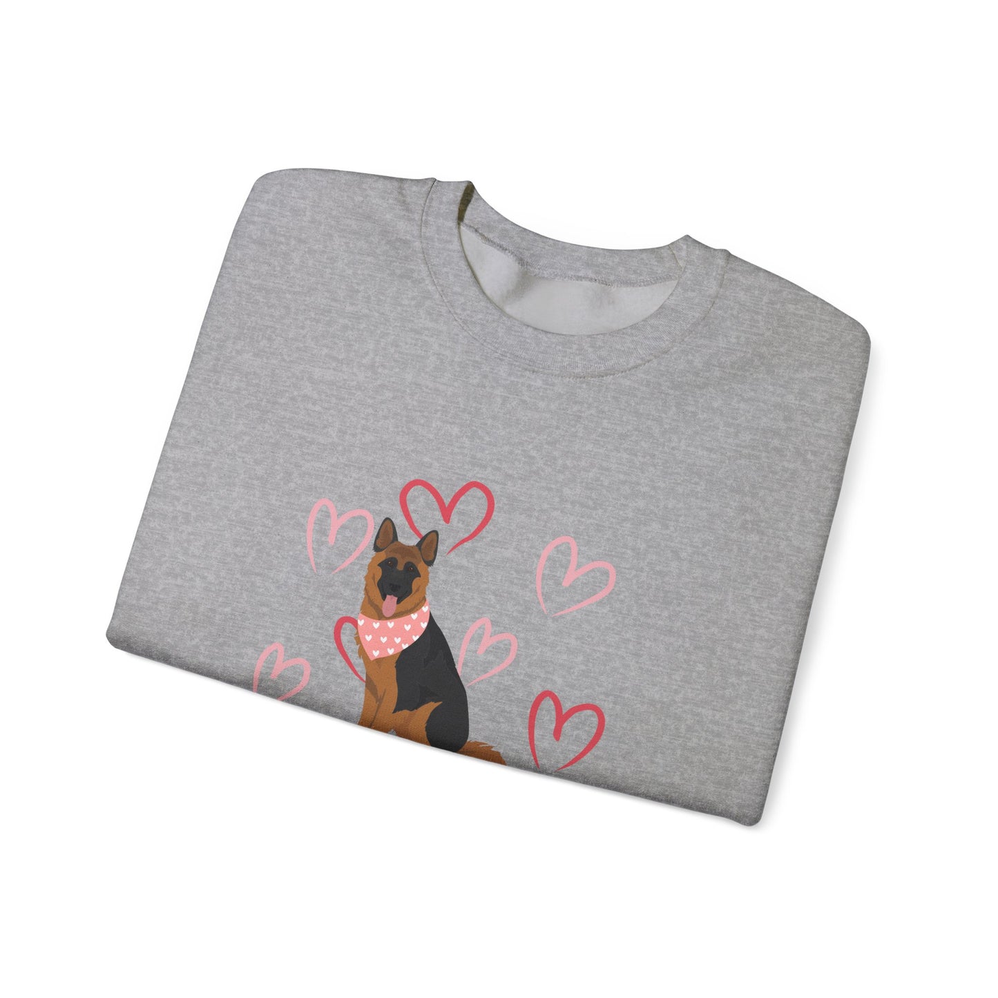 Longhaired German Shepherd Dog Valentines Day Unisex Heavy Blend Crewneck Sweatshirt