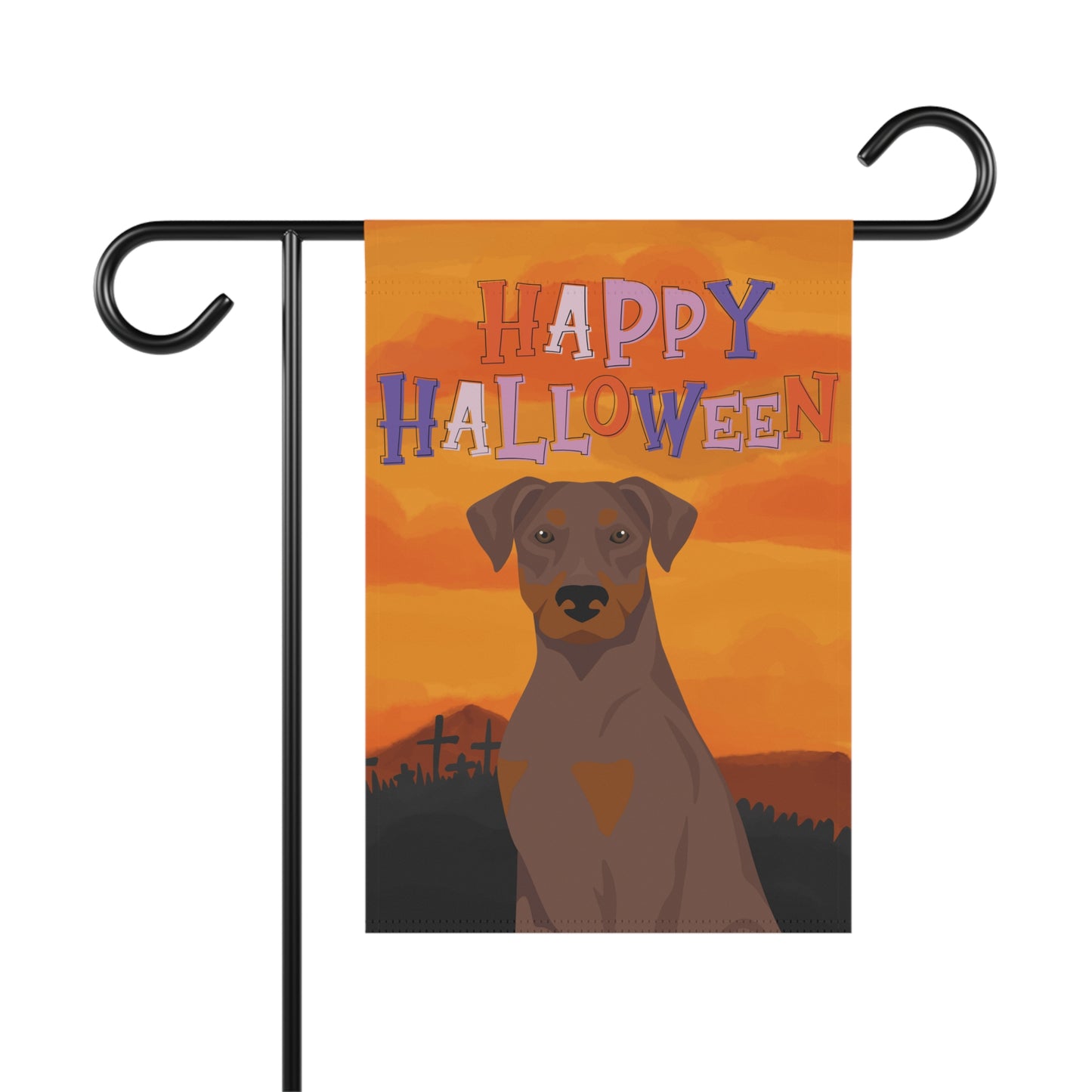 Doberman Pinscher Dog Halloween Garden Flag