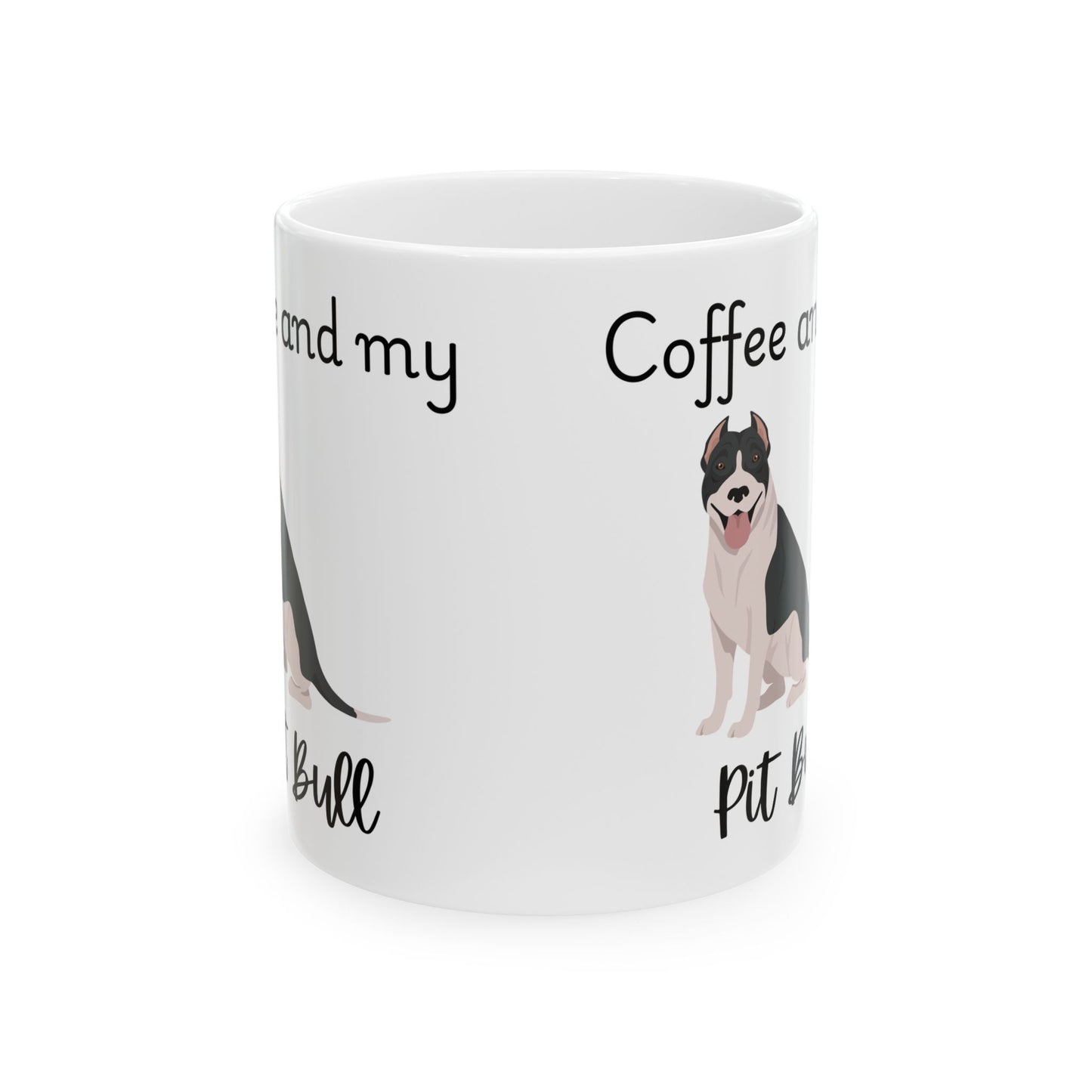 Coffee and My Pit Bull Ceramic Mug | Dog Lover Gift, Pet Owner Cup, Cute Mug for Dog Moms, Funny Mug for Coffee Lovers