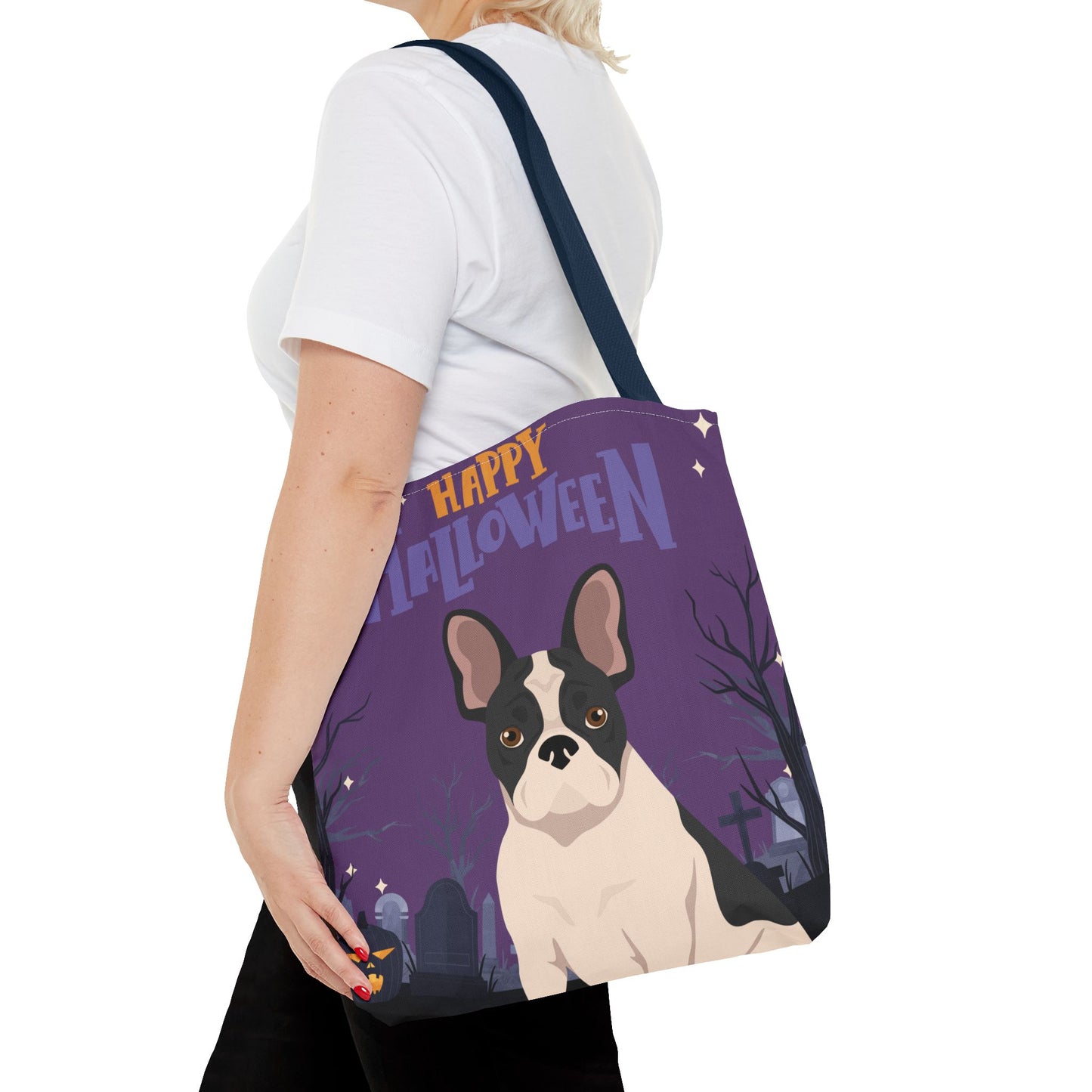 French Bulldog Dog Happy Halloween Tote Bag 16x16