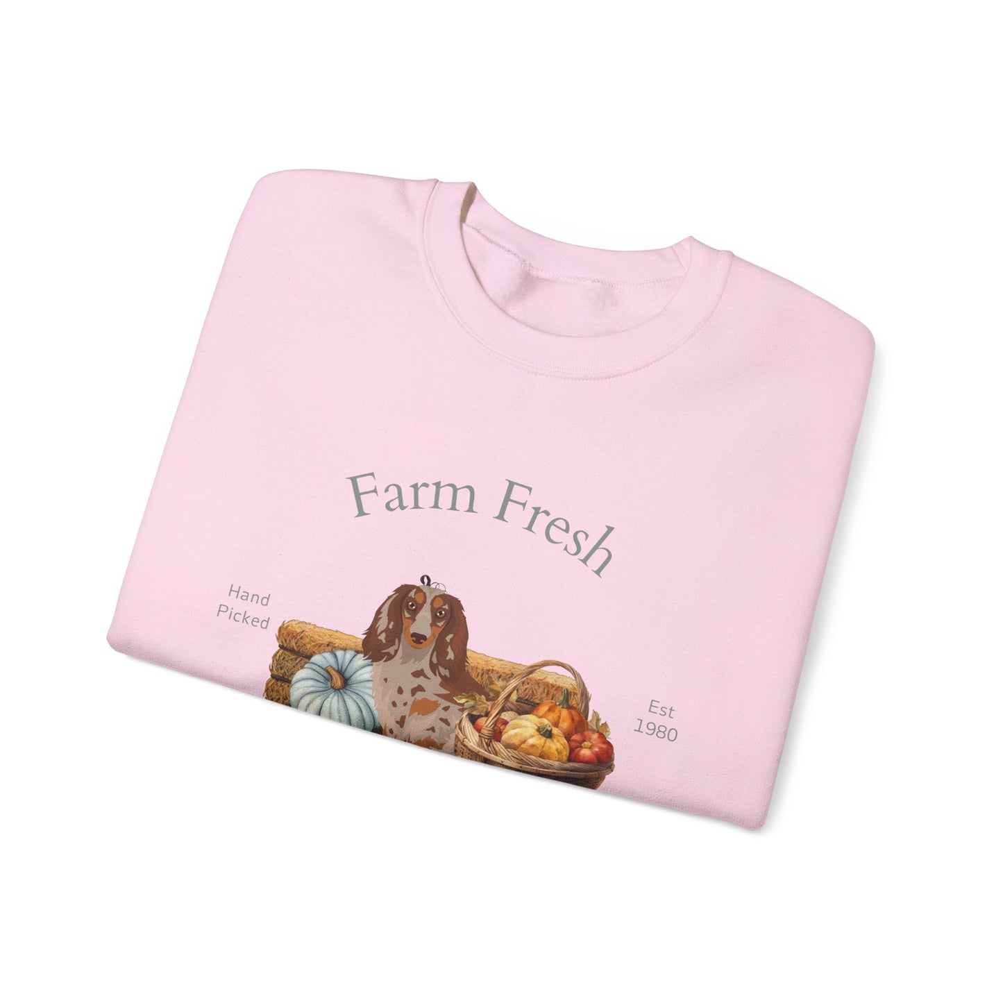 Dachshund Dog Fall Farm Fresh Unisex Heavy Blend Crewneck Sweatshirt