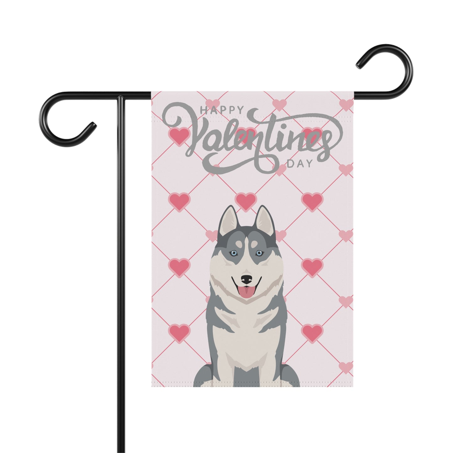 Siberian Husky Dog Valentines Day Garden Flag