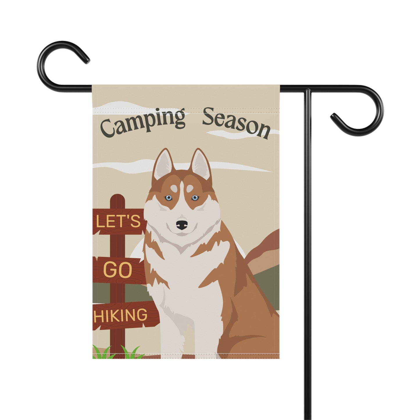 Siberian Husky Dog Camping Garden Flag